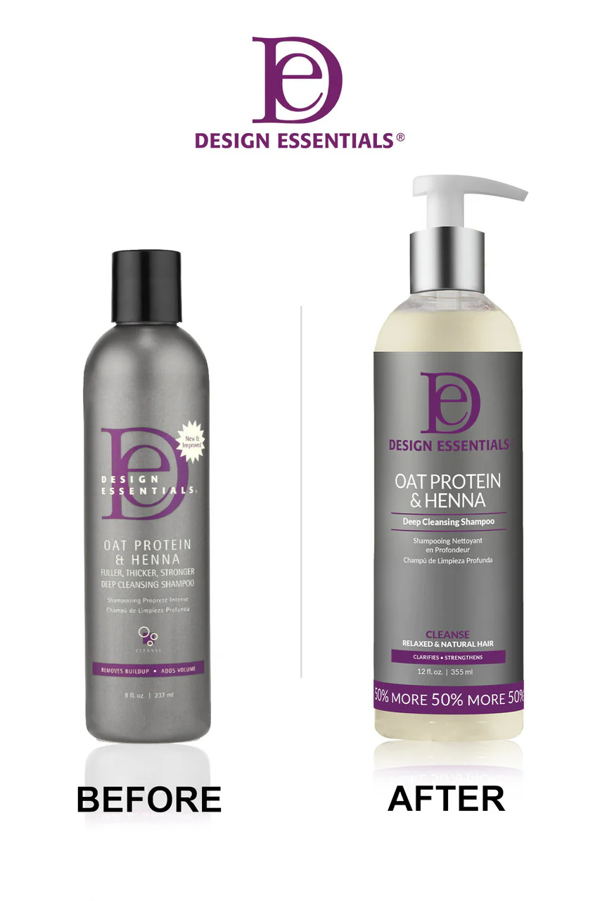 Design Essentials Oat Protein & Henna Deep Cleansing Shampoo 355ml/12oz - Image 4