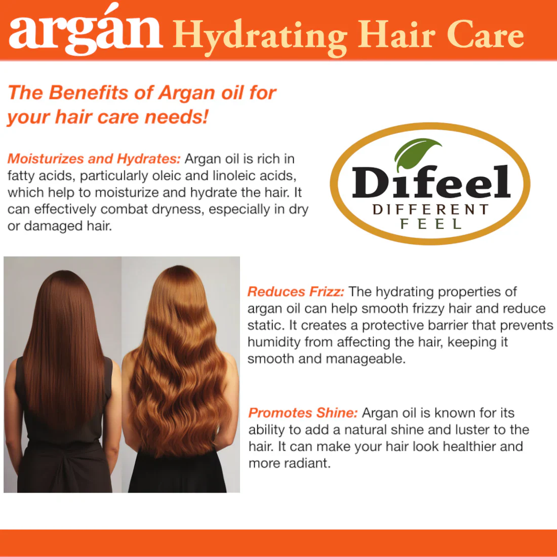 Difeel Argan Hydrating Leave-In Conditioning Spray 177ml - Image 2