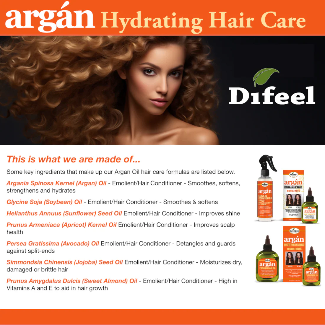 Difeel Argan Hydrating Leave-In Conditioning Spray 177ml - Image 7