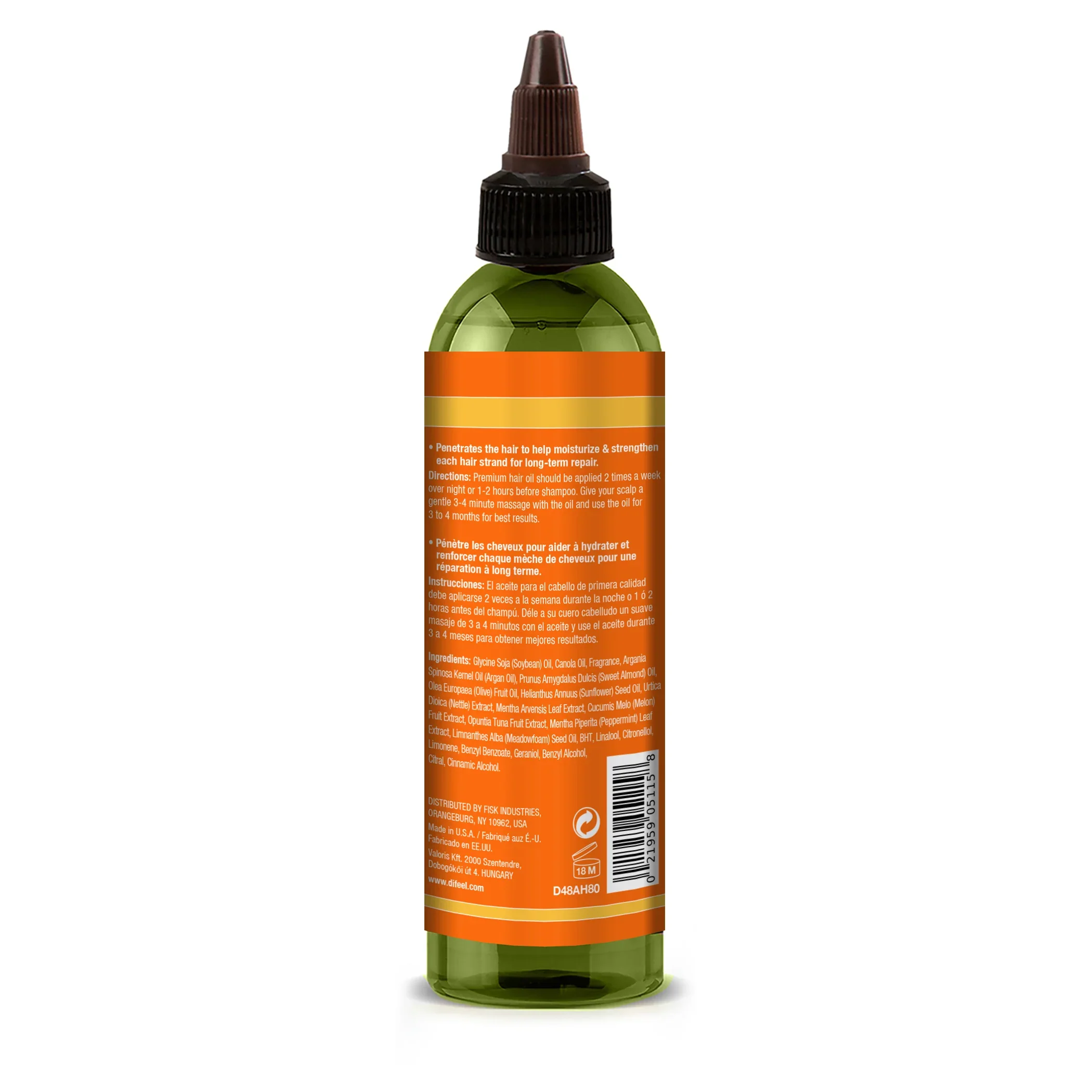 Difeel Argan Hydrating Premium Hair Oil 237ml - Image 2