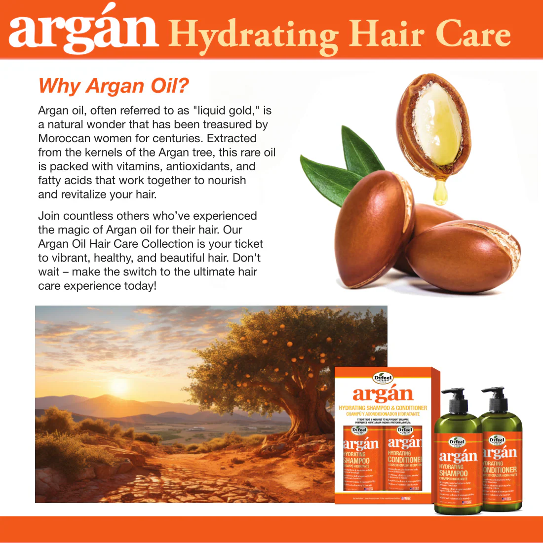 Difeel Argan Hydrating Premium Hair Oil 237ml - Image 4