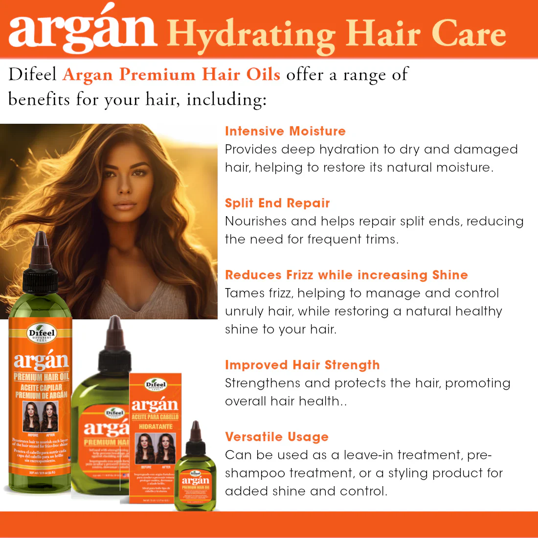 Difeel Argan Hydrating Premium Hair Oil 237ml - Image 6