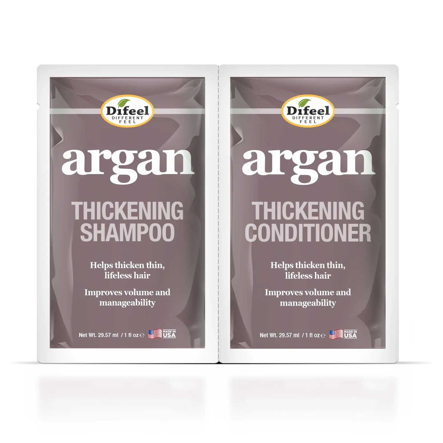 Difeel Argan Thickening Shampoo & Conditioner Travel Pack 2 oz