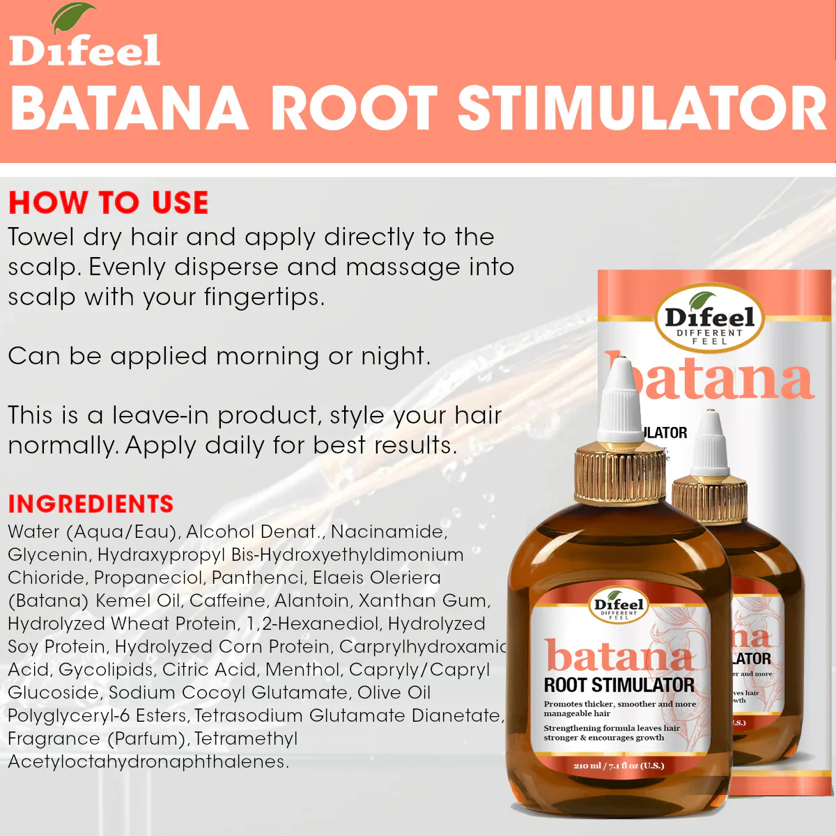 Difeel Batana Hair Root Stimulator 210ml - Image 3