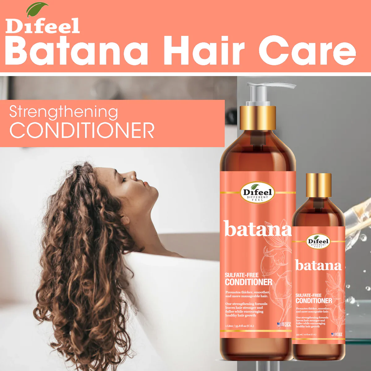 Difeel Batana Sulfate-Free Conditioner 355ml - Image 3