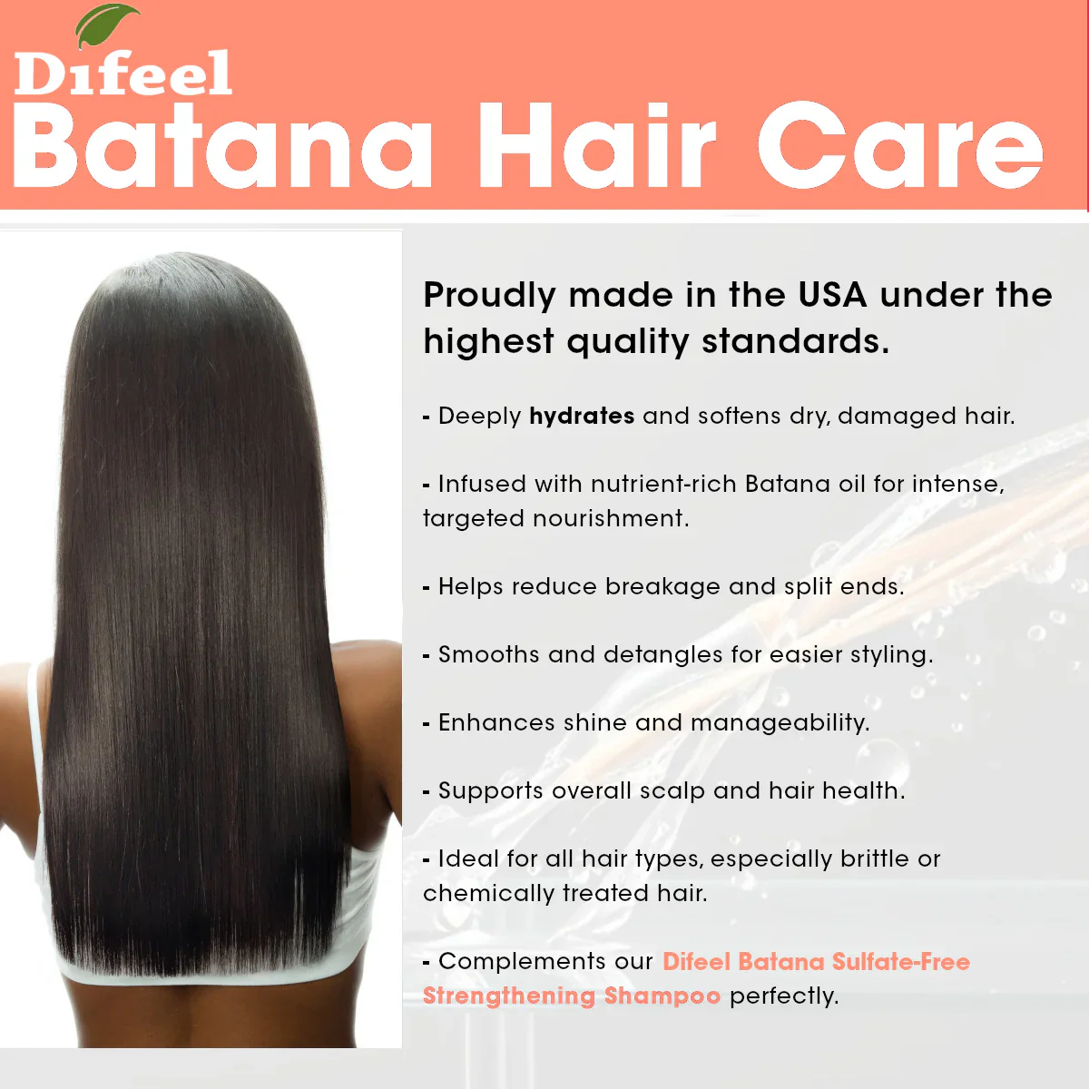 Difeel Batana Sulfate-Free Conditioner 355ml - Image 4
