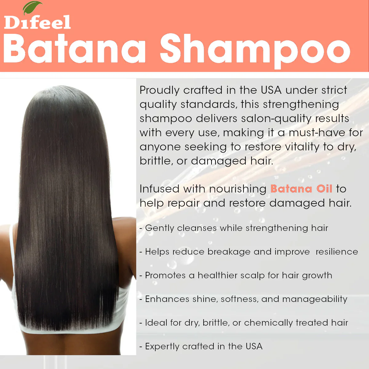 Difeel Batana Sulfate-Free Shampoo 355ml - Image 4