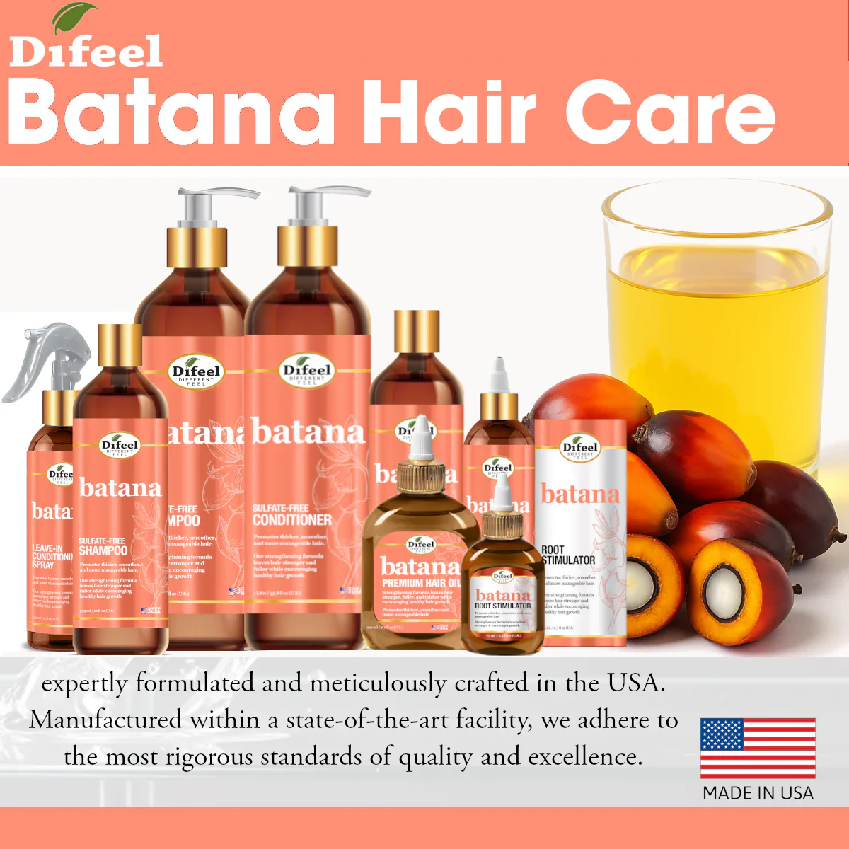 Difeel Batana Sulfate-Free Shampoo 1Liter - Image 6