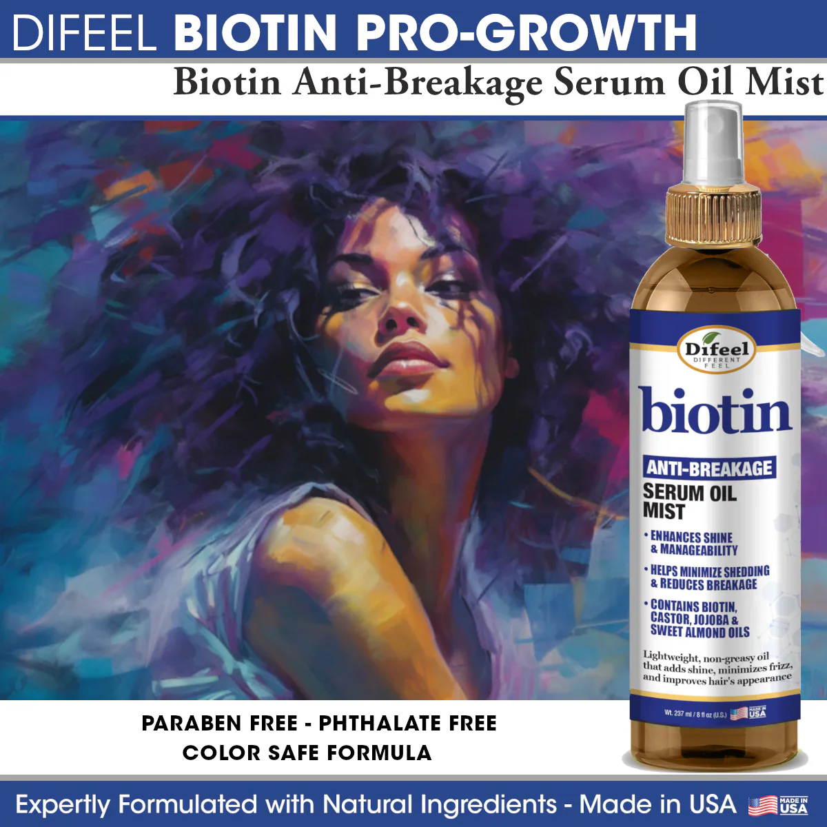 Difeel Biotin Anti-Breakage Serum Oil Mist 237ml - Image 3