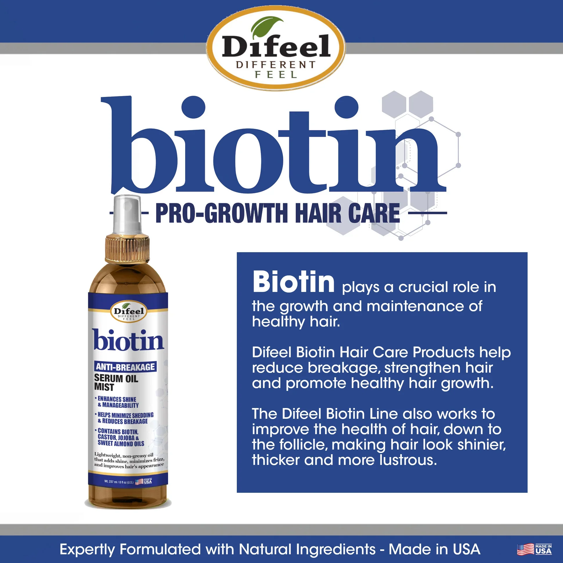 Difeel Biotin Anti-Breakage Serum Oil Mist 237ml - Image 4