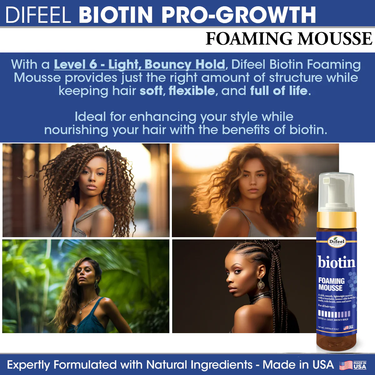 Difeel Biotin Foaming Mousse 237ml - Image 5