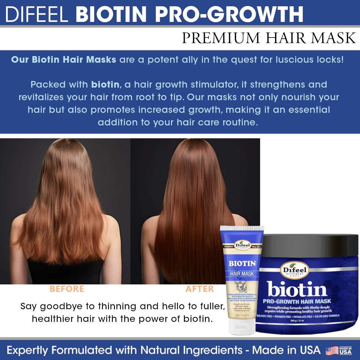 Difeel Biotin Pro-Growth Hair Mask 227g - Image 4