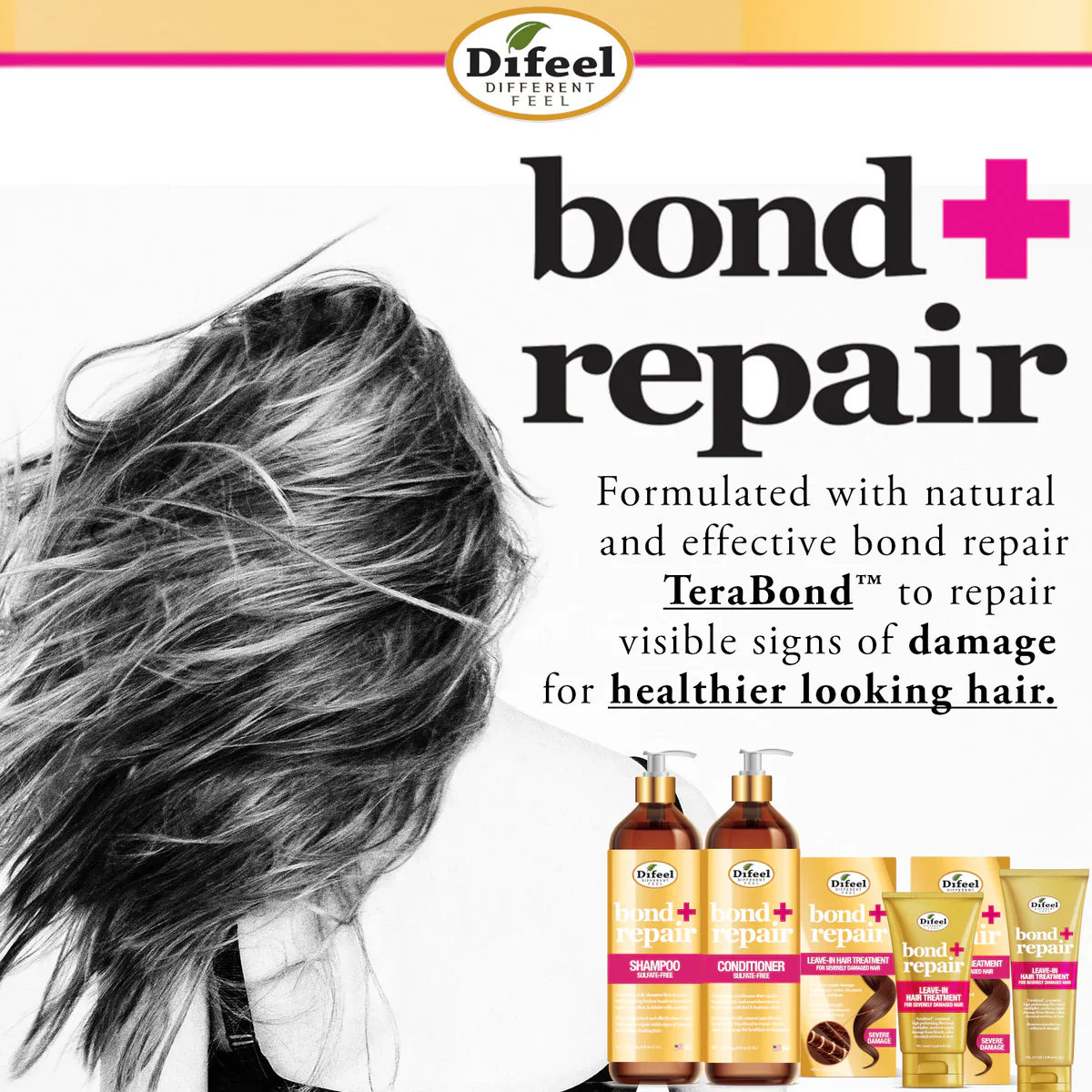 Difeel Bond & Repair Sulfate-Free Shampoo 1Liter - Image 7