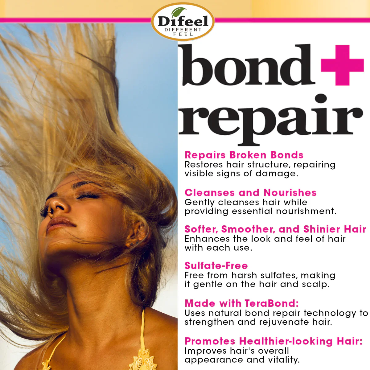 Difeel Bond & Repair Sulfate-Free Shampoo 1Liter - Image 9