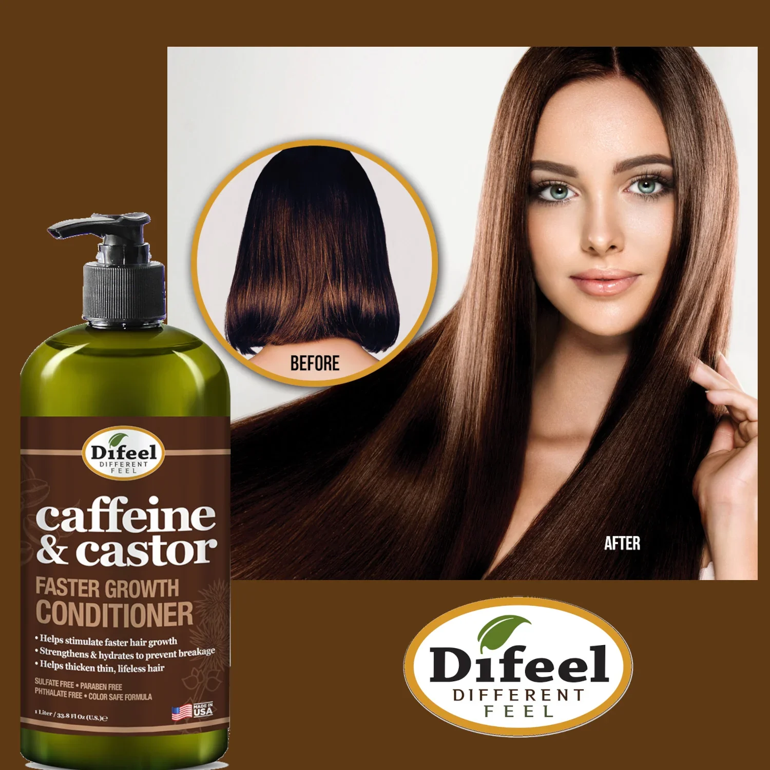 Difeel Caffeine & Castor Conditioner for Faster Hair Growth - Image 4
