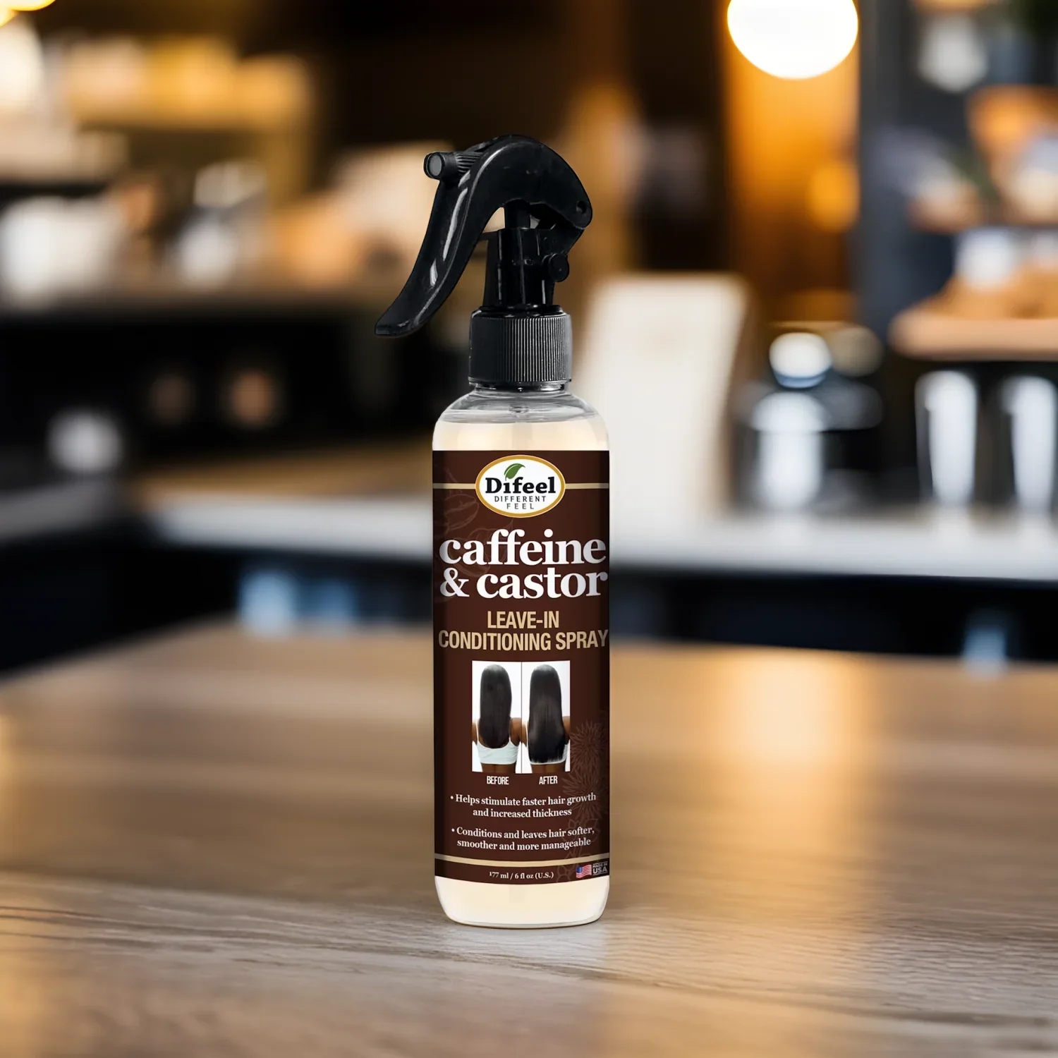 Difeel Caffeine & Castor Leave In Conditioner Spray for Faster Hair Growth - Image 2