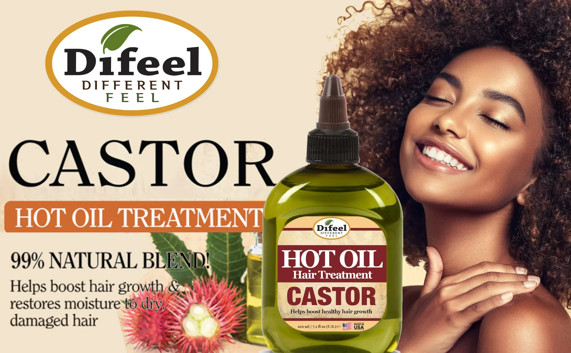 Difeel Castor Hot Oil Treatment 210ml - Image 3