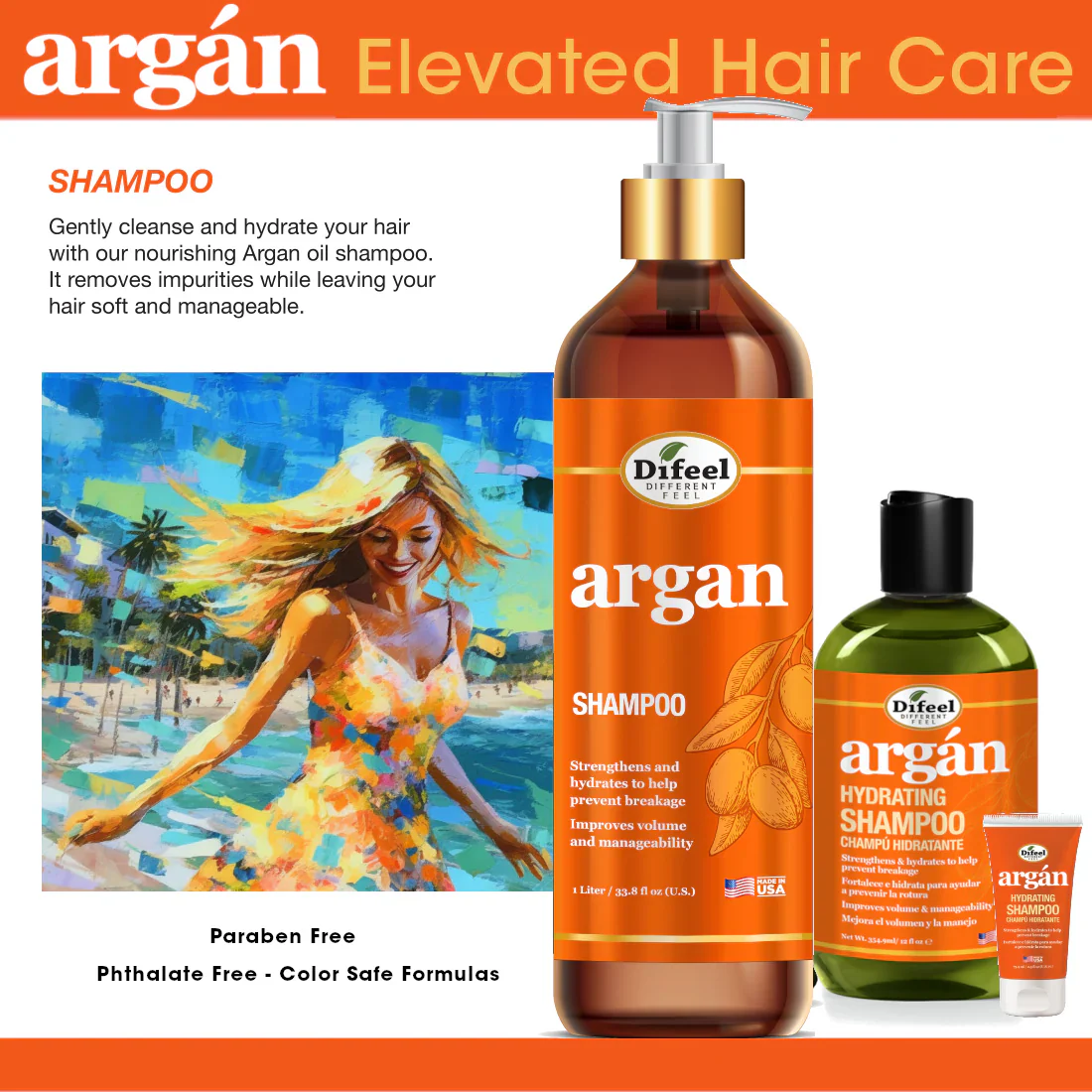 Difeel Elevated Argan Shampoo 1Liter - Image 4