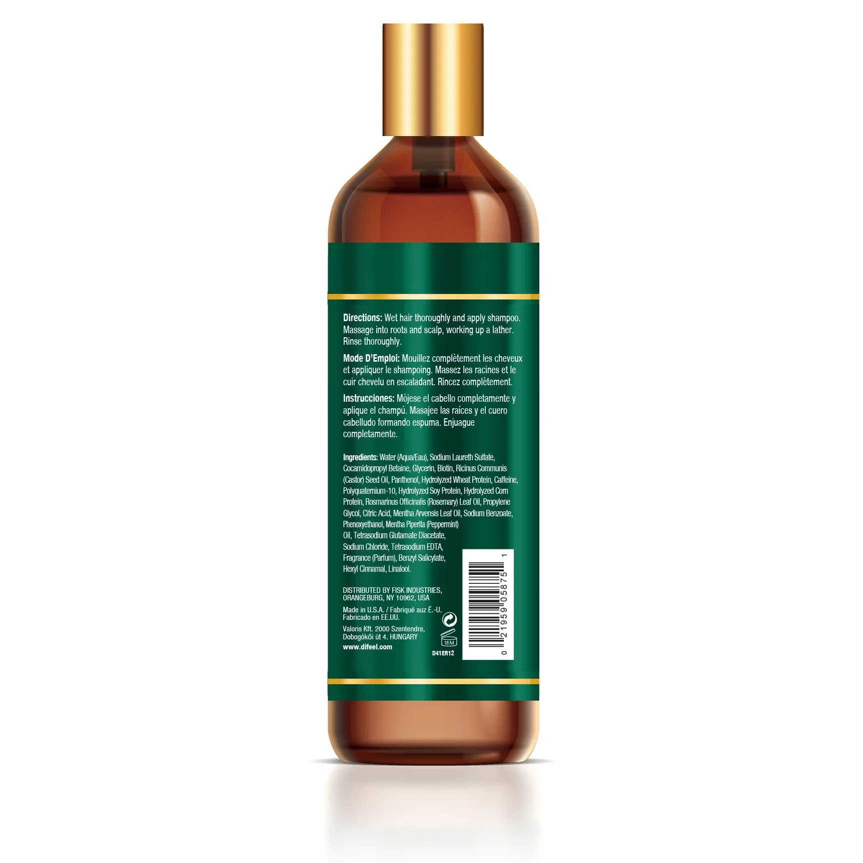 Difeel Elevated Rosemary & Mint Strengthening Shampoo 354ml - Image 2