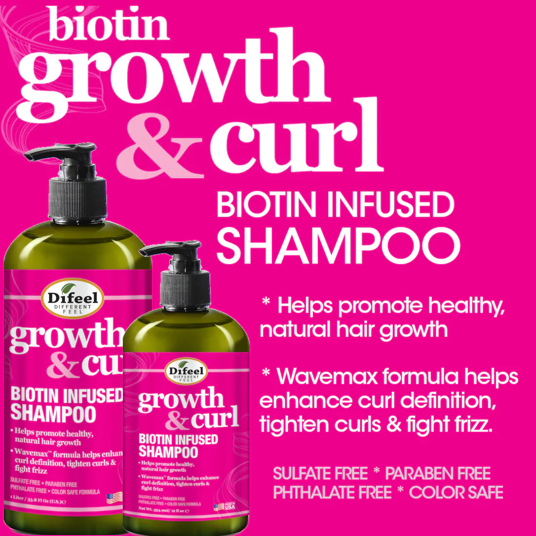 Difeel Growth & Curl Biotin Shampoo - Image 3