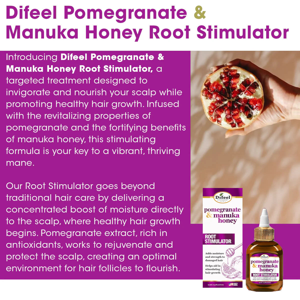 Difeel Pomegranate & Manuka Honey Root Stimulator 75ml - Image 6
