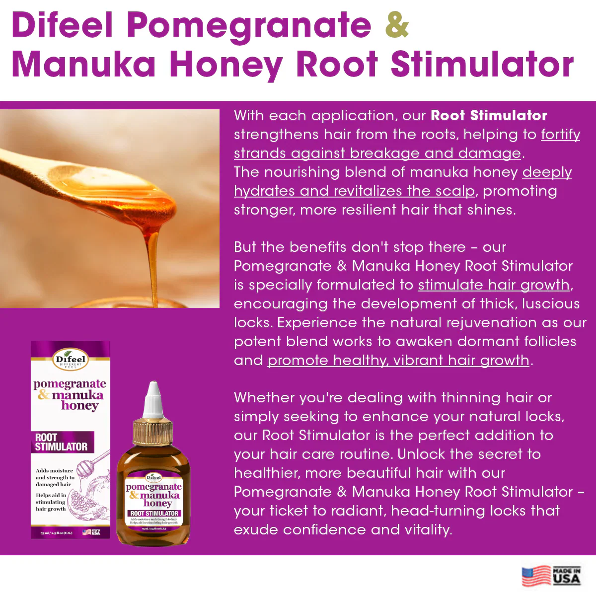 Difeel Pomegranate & Manuka Honey Root Stimulator 75ml - Image 7