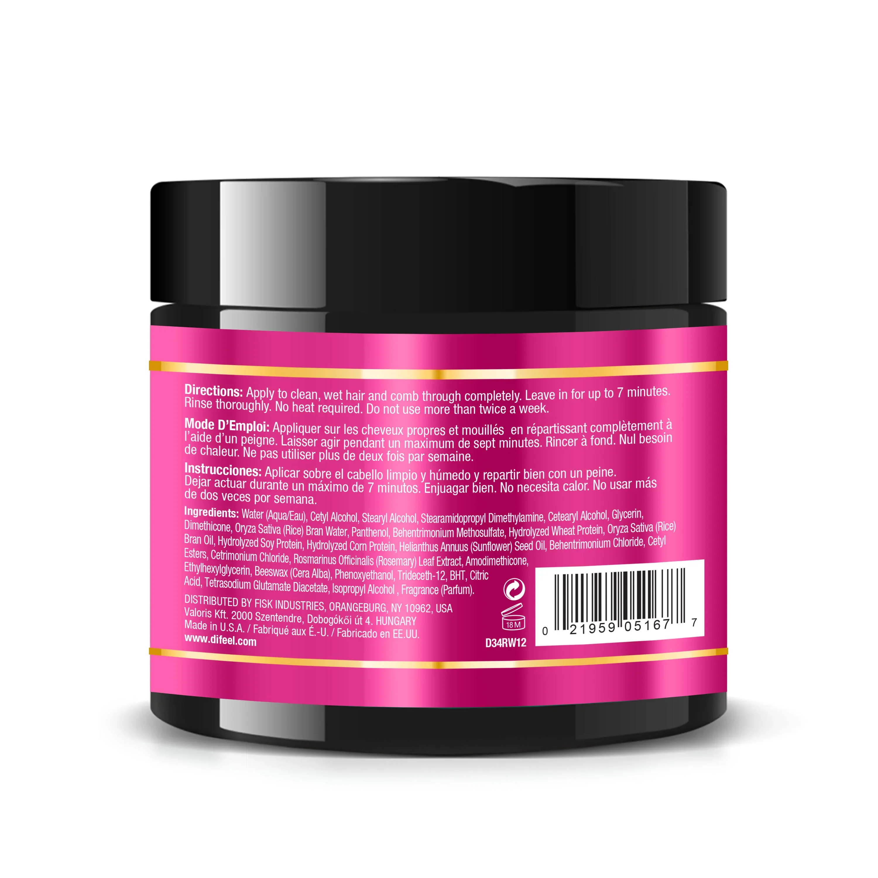 Difeel Premium Hair Mask with Rice Water 340g - Image 8