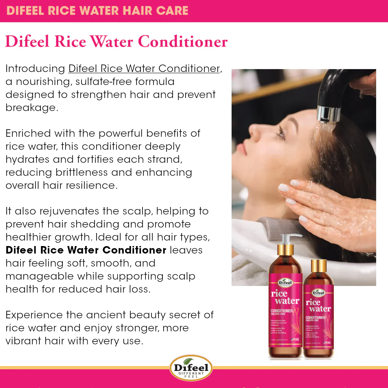 Difeel Rice Water Hair Care Roots & Radiance Kit - Image 3
