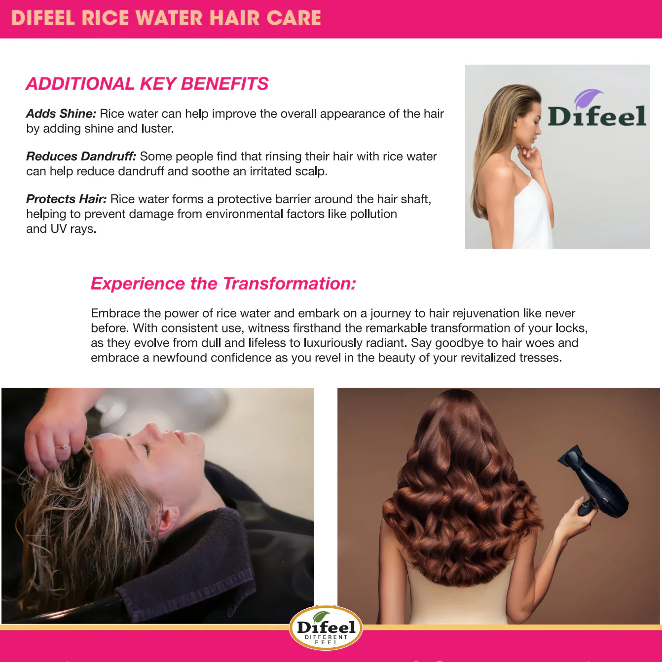 Difeel Rice Water Sulfate-Free Shampoo 354ml - Image 4