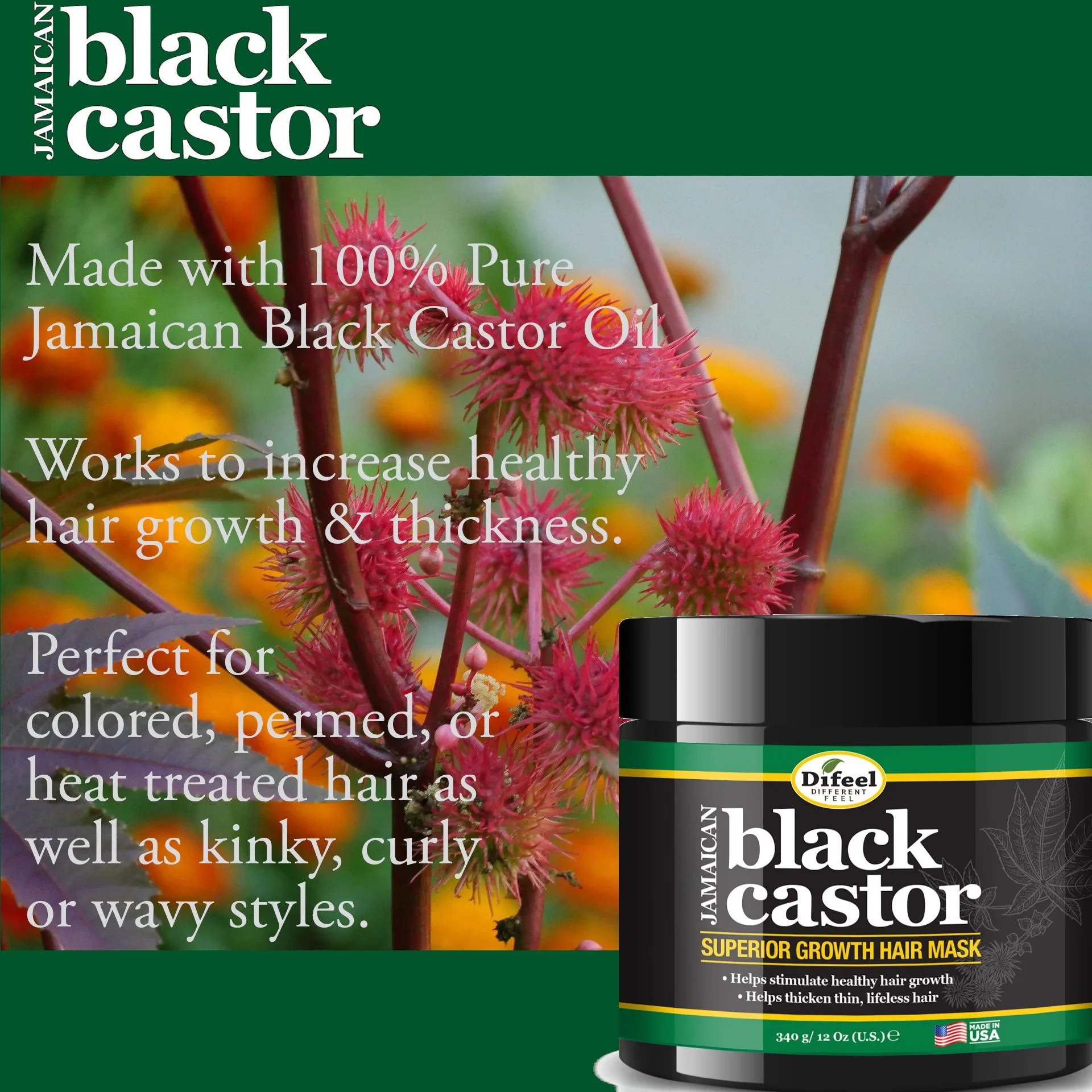 Difeel Jamaican Black Castor Superior Growth Hair Mask 340g - Image 5