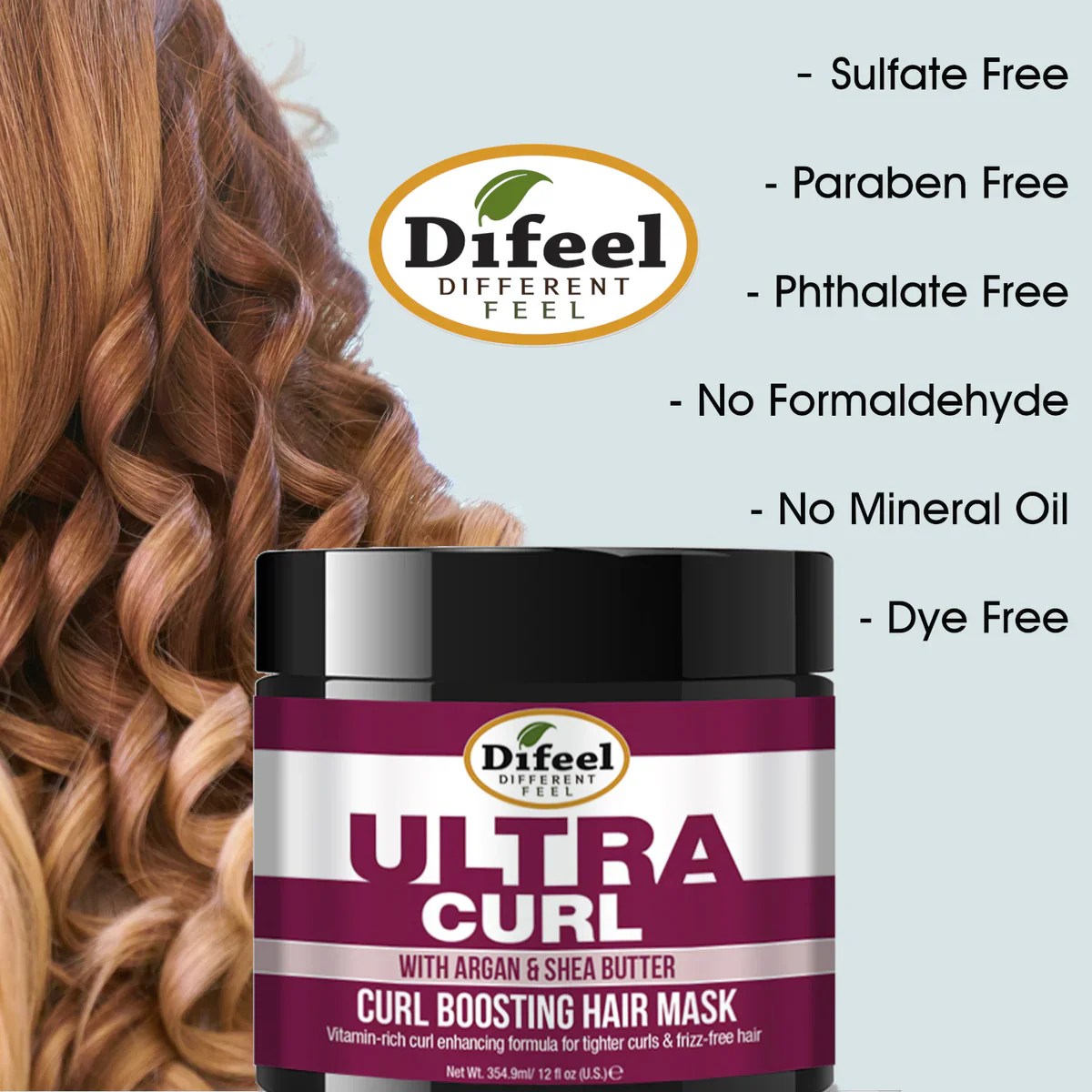 Difeel Ultra Curl with Argan & Shea Butter Curl Boosting Hair Mask - Image 4