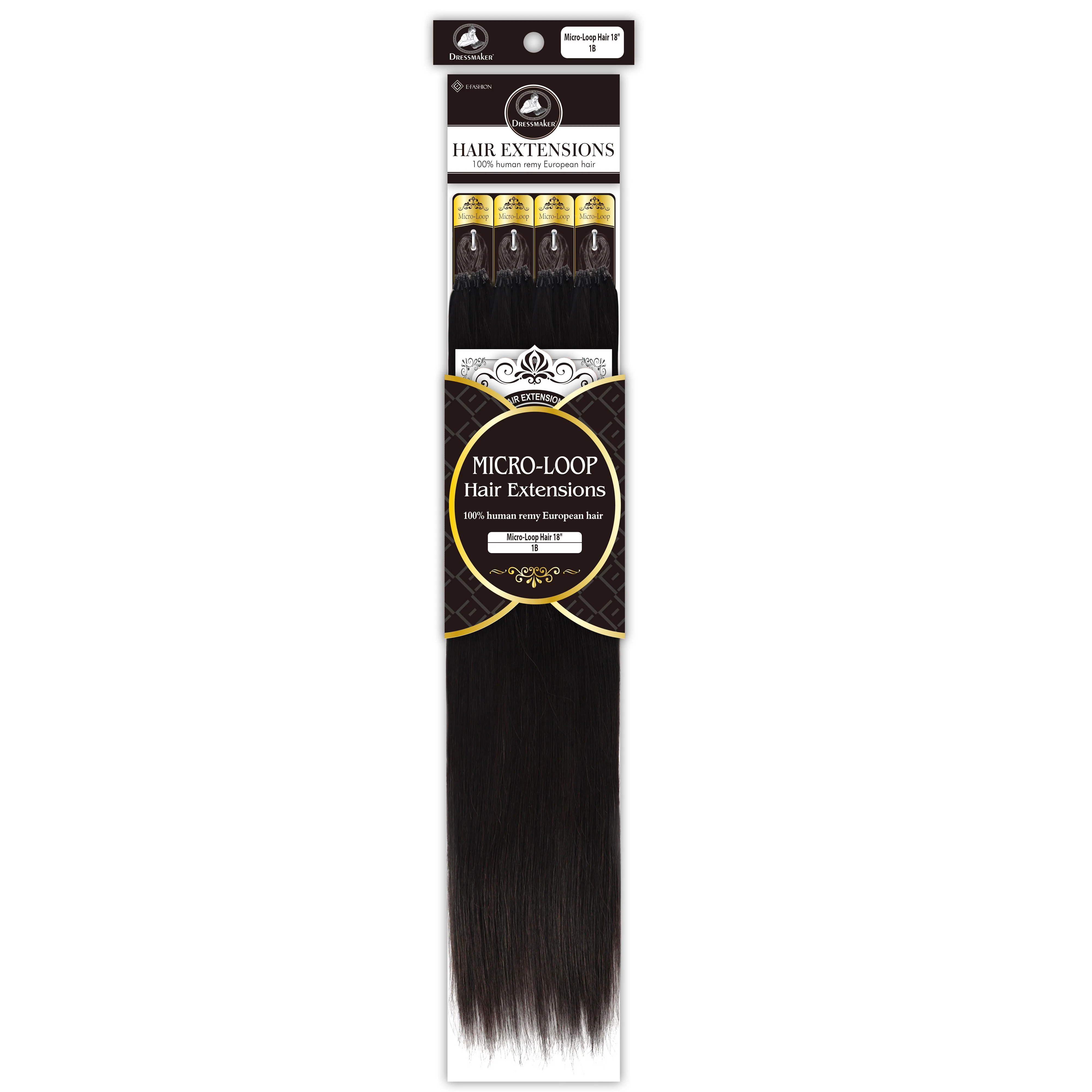Dressmaker 100% Human Remy European Micro-Loop Straight Hair Extensions (100pcs) - Image 3
