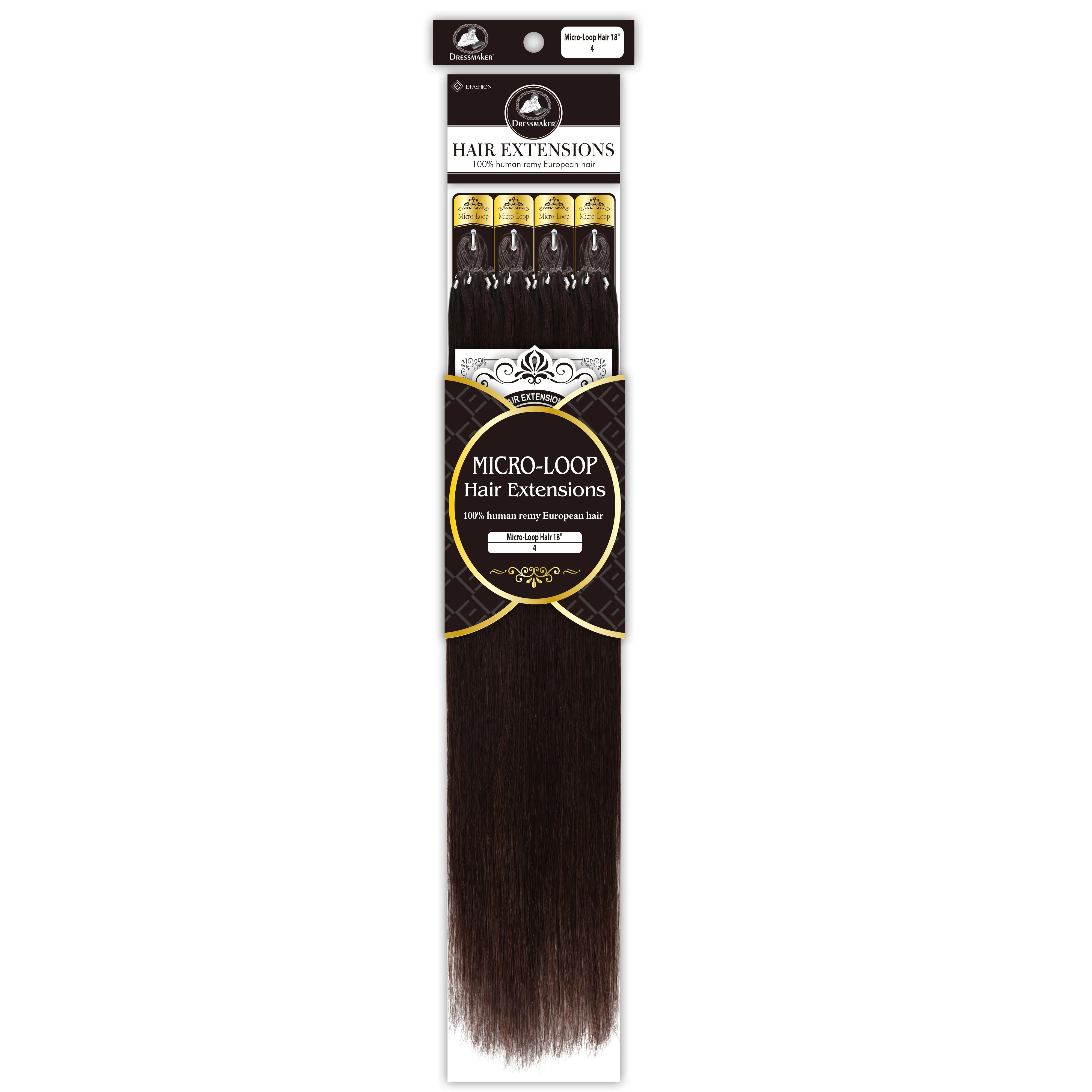Dressmaker 100% Human Remy European Micro-Loop Straight Hair Extensions (100pcs) - Image 5
