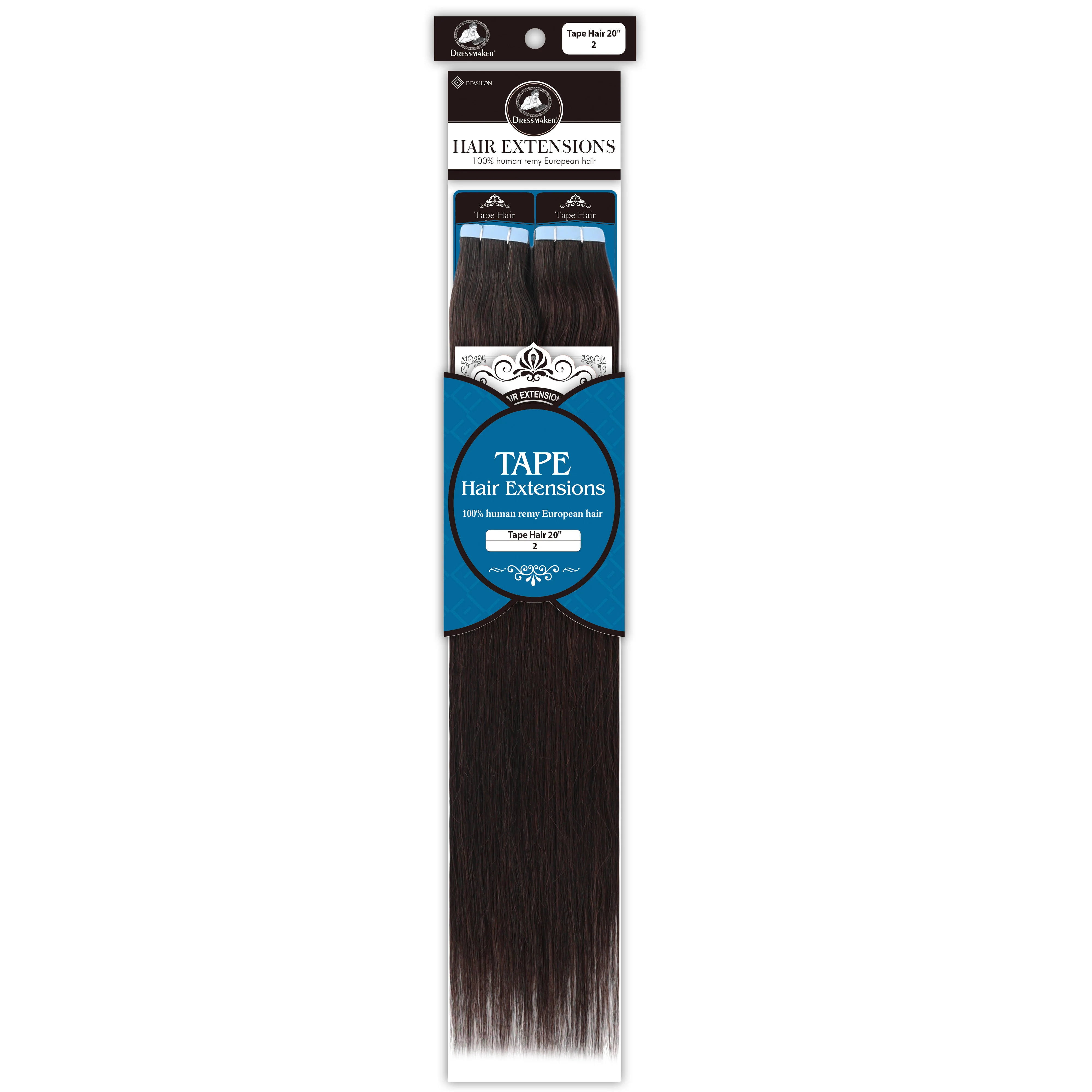 Dressmaker 100% Human Remy European Tape Hair Extensions Straight 20" (40pcs) - Image 21