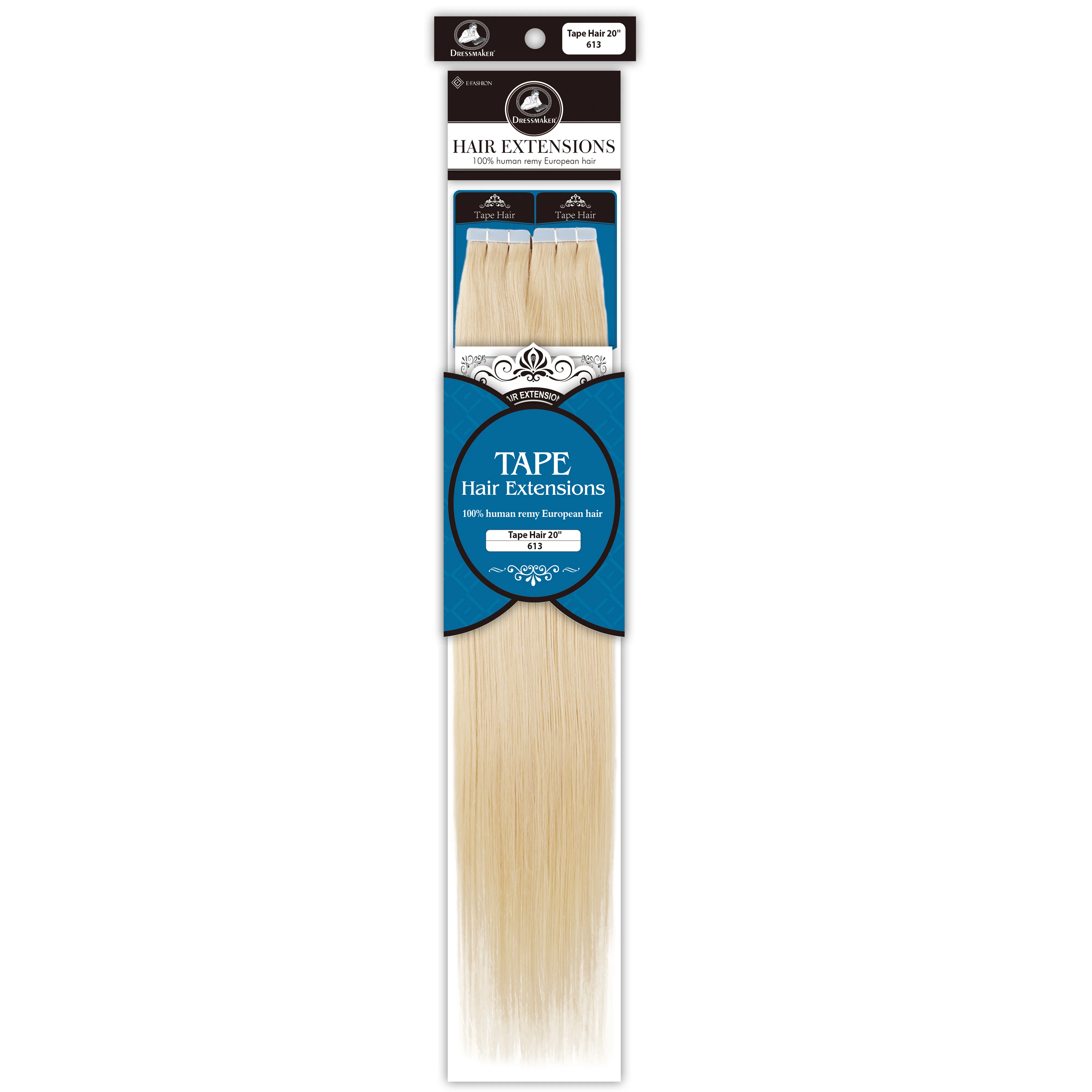 Dressmaker 100% Human Remy European Tape Hair Extensions Straight 20" (40pcs) - Image 27