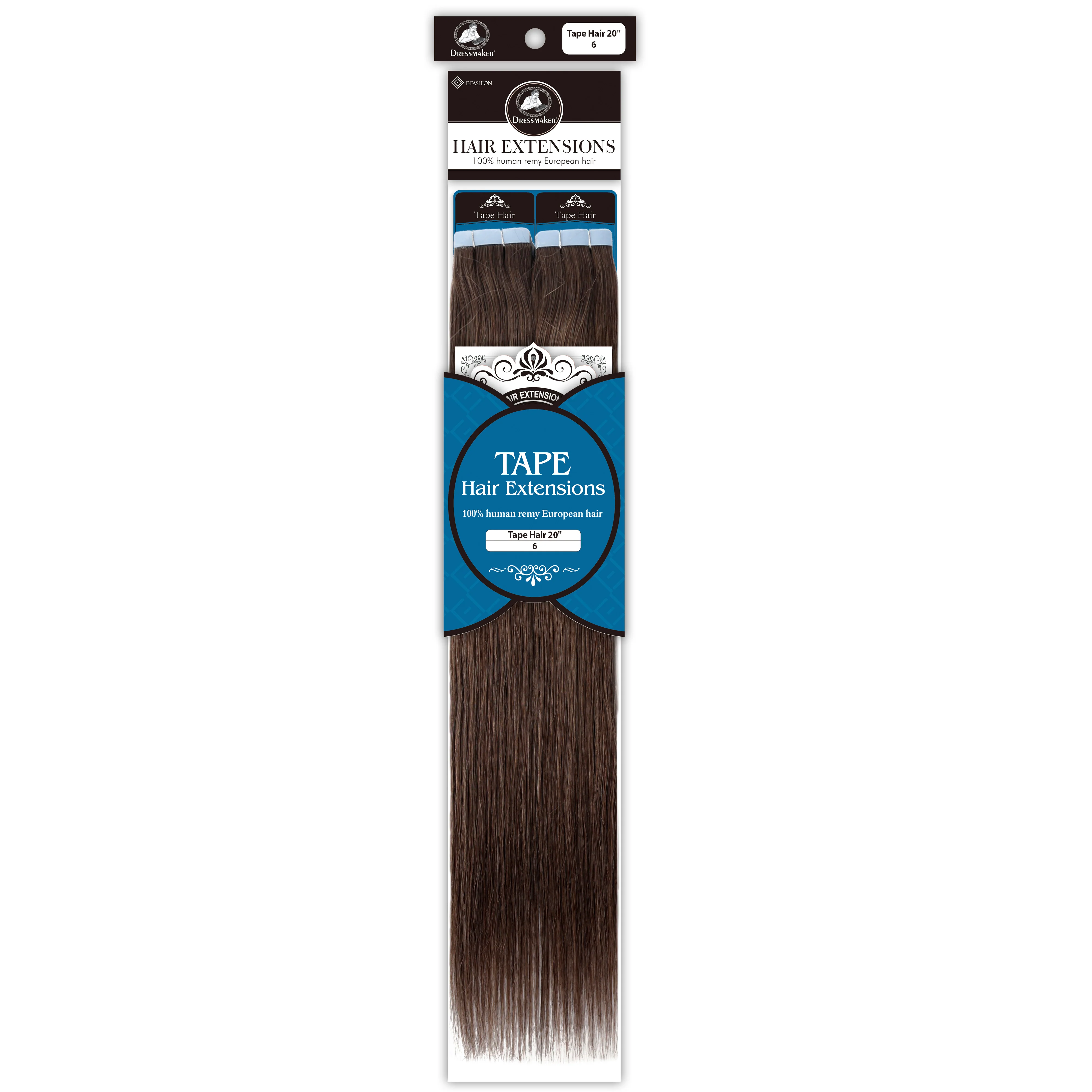 Dressmaker 100% Human Remy European Tape Hair Extensions Straight 20" (40pcs) - Image 48