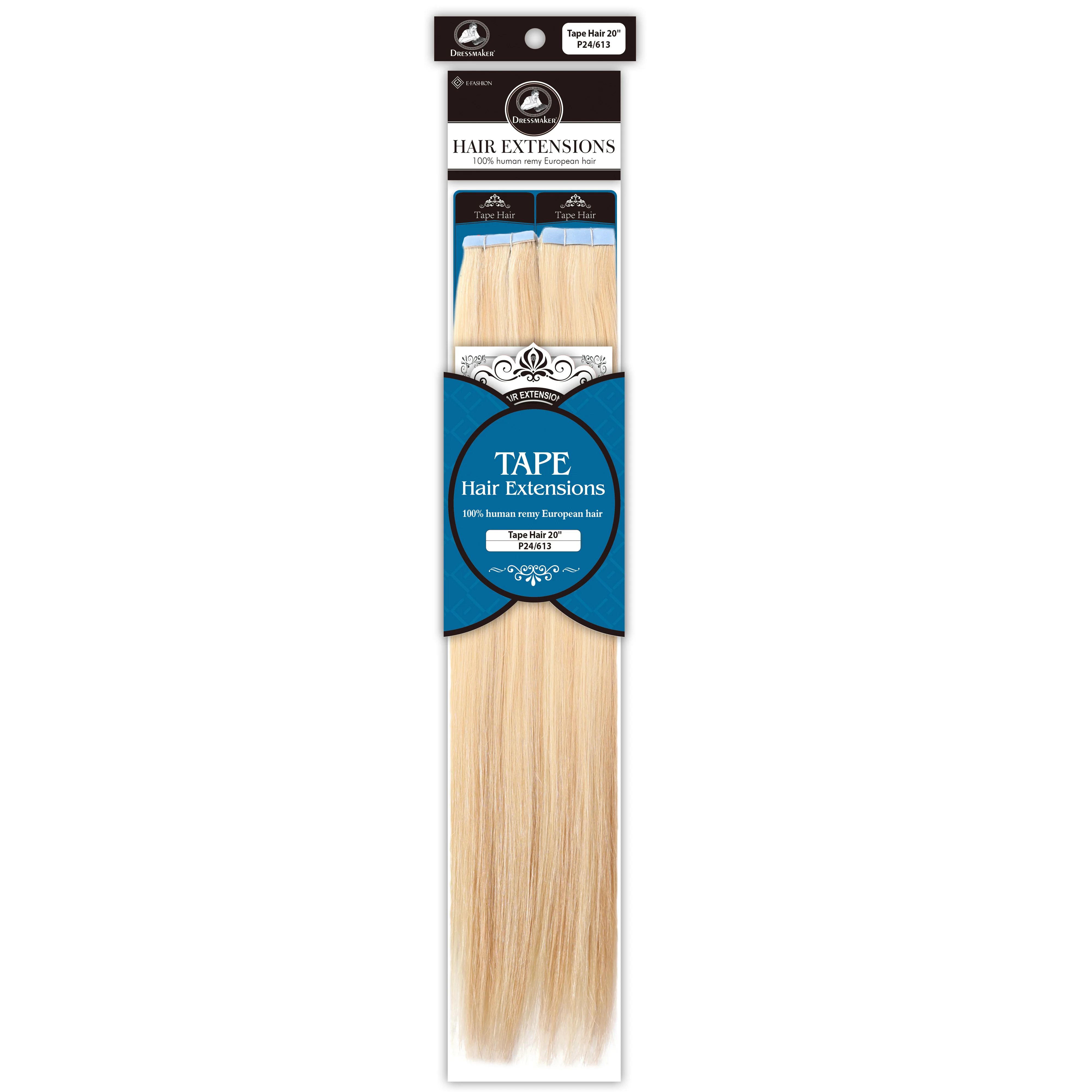 Dressmaker 100% Human Remy European Tape Hair Extensions Straight 20" (40pcs) - Image 65