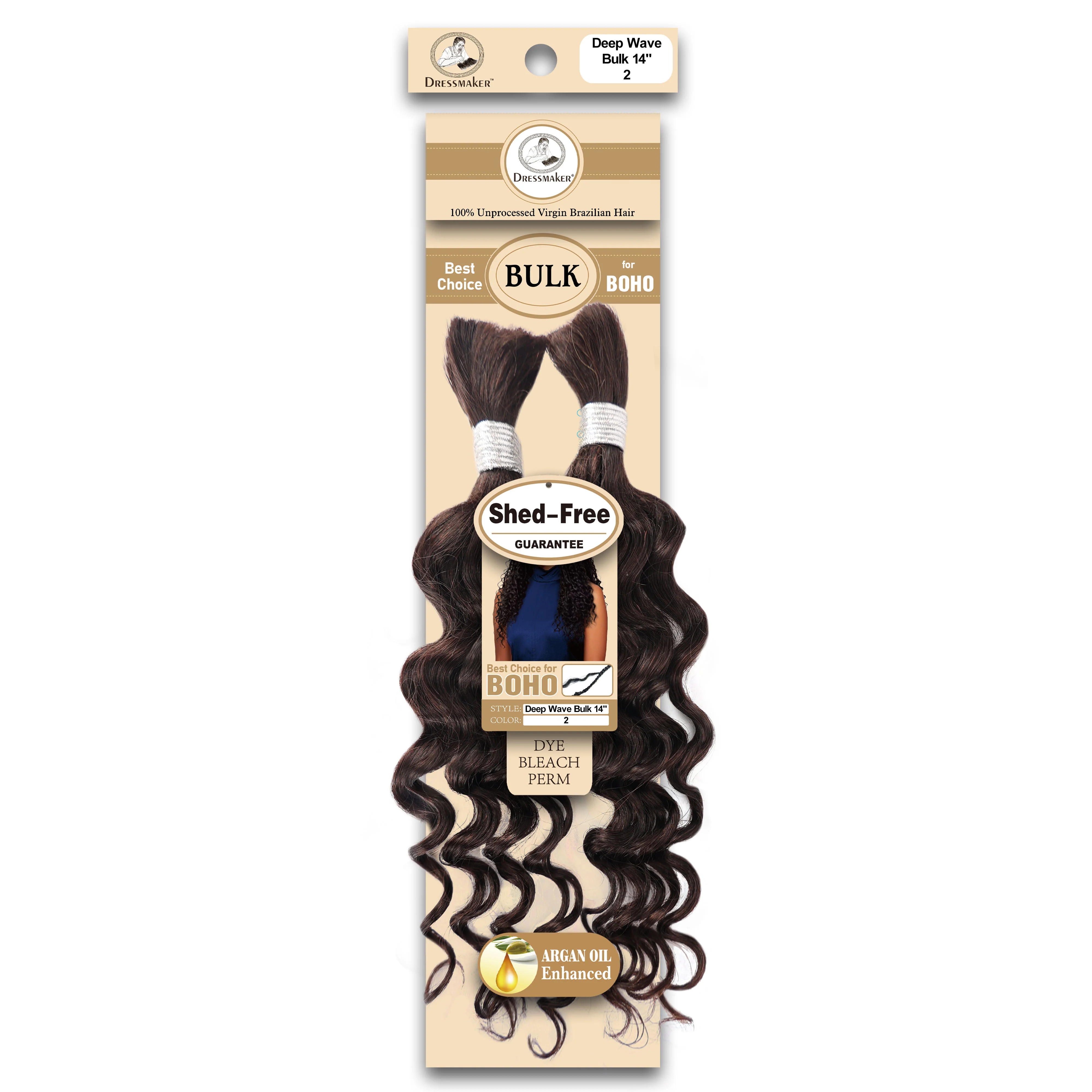 Dressmaker 100% Unprocessed Virgin Brazilian Boho Braids Deep Bulk 14" - Image 16