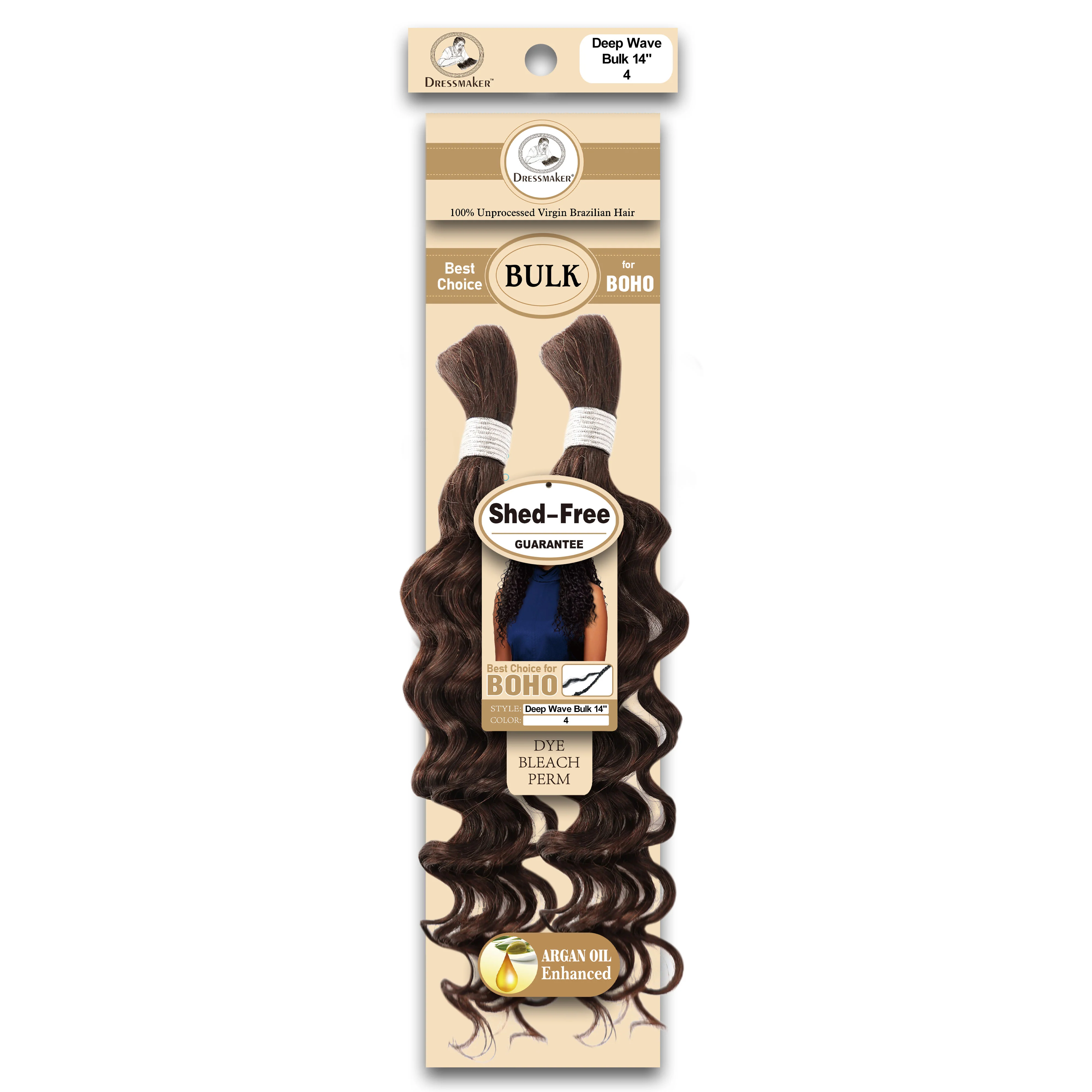 Dressmaker 100% Unprocessed Virgin Brazilian Boho Braids Deep Bulk 14" - Image 21