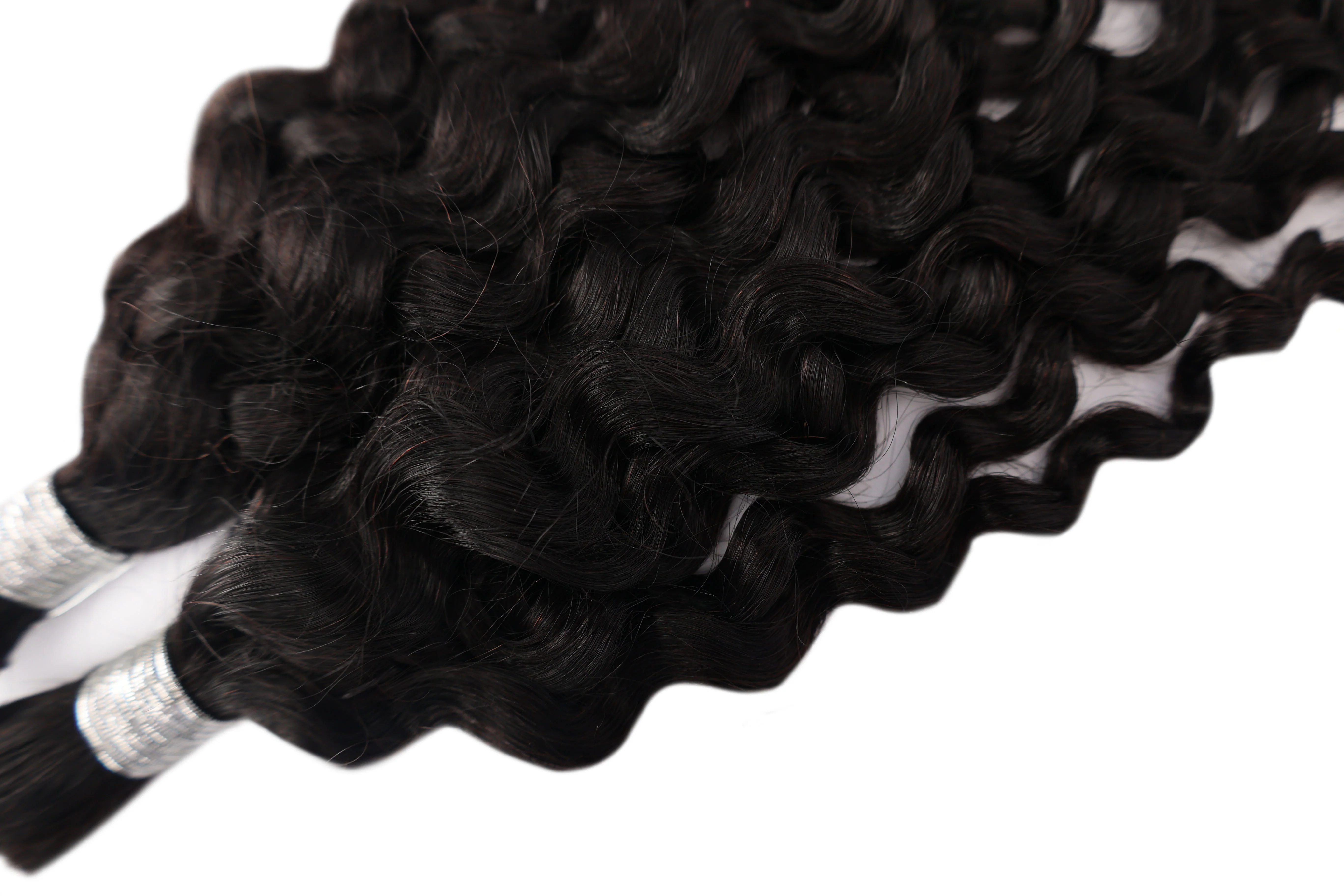 Dressmaker 100% Unprocessed Virgin Brazilian Boho Braids Water Wave Bulk 18" Natural Color - Image 4