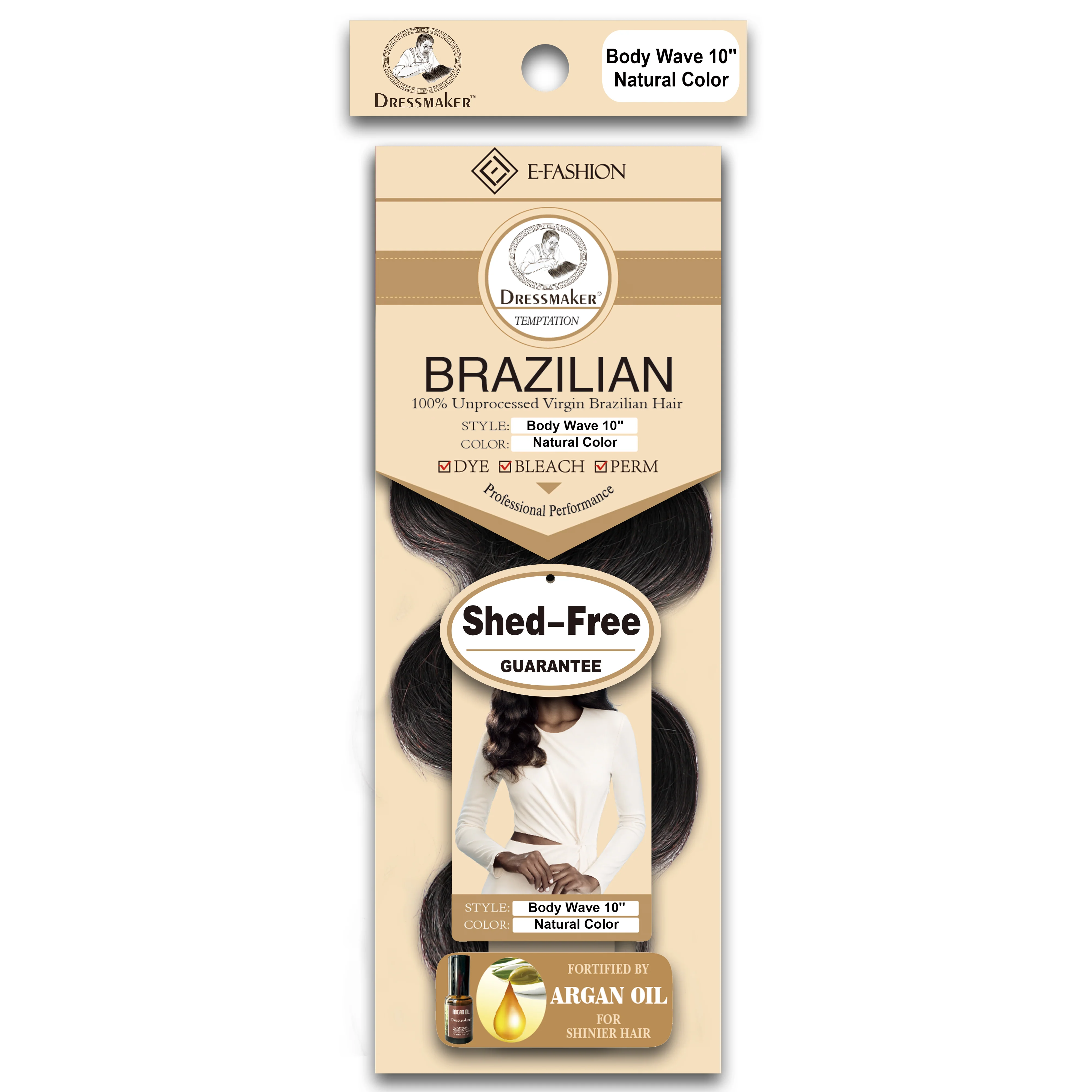 Dressmaker 100% Unprocessed Virgin Brazilian Body Wave Weave Natural Color - Image 7