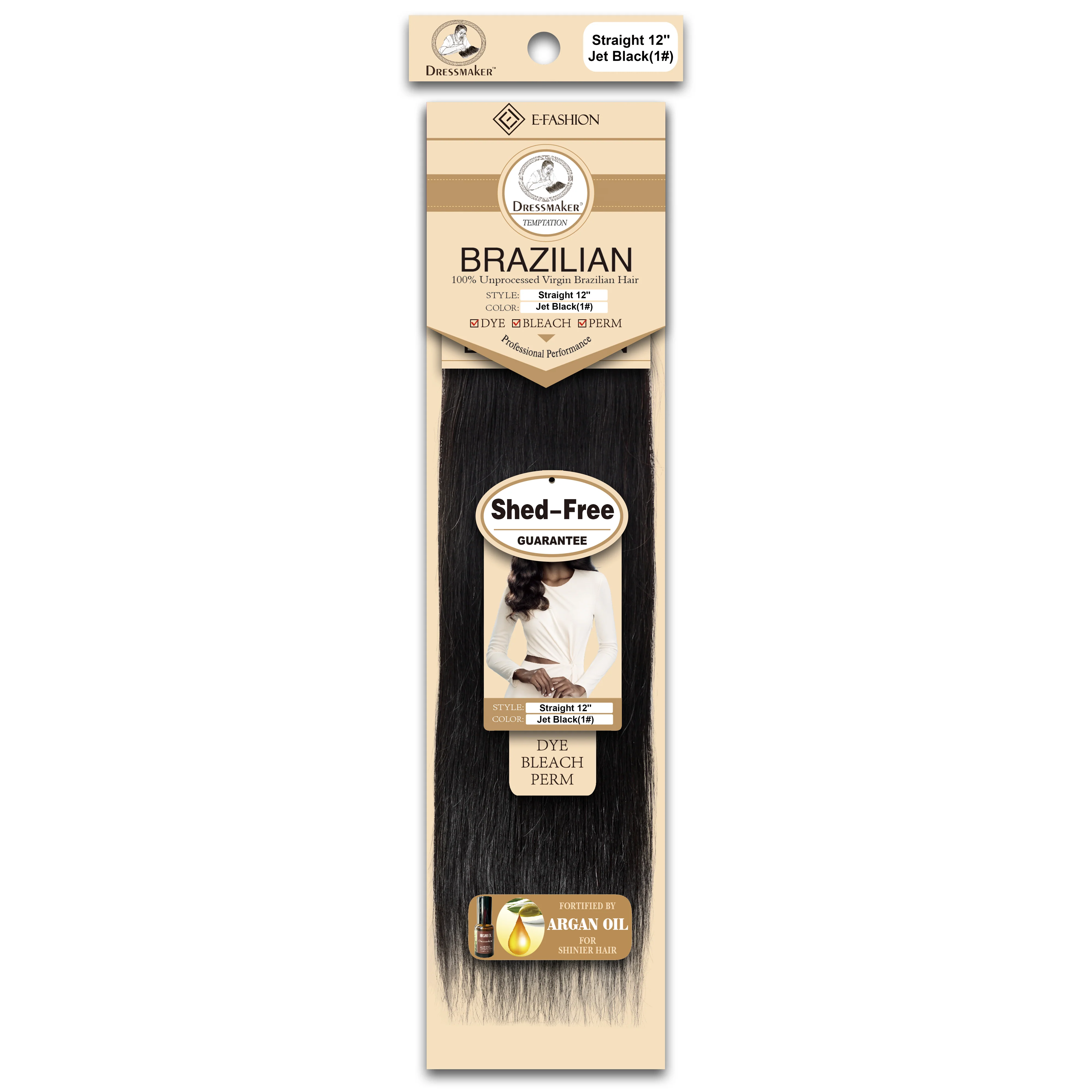 Dressmaker 100% Unprocessed Virgin Brazilian Straight Weave Jet Black - Image 11