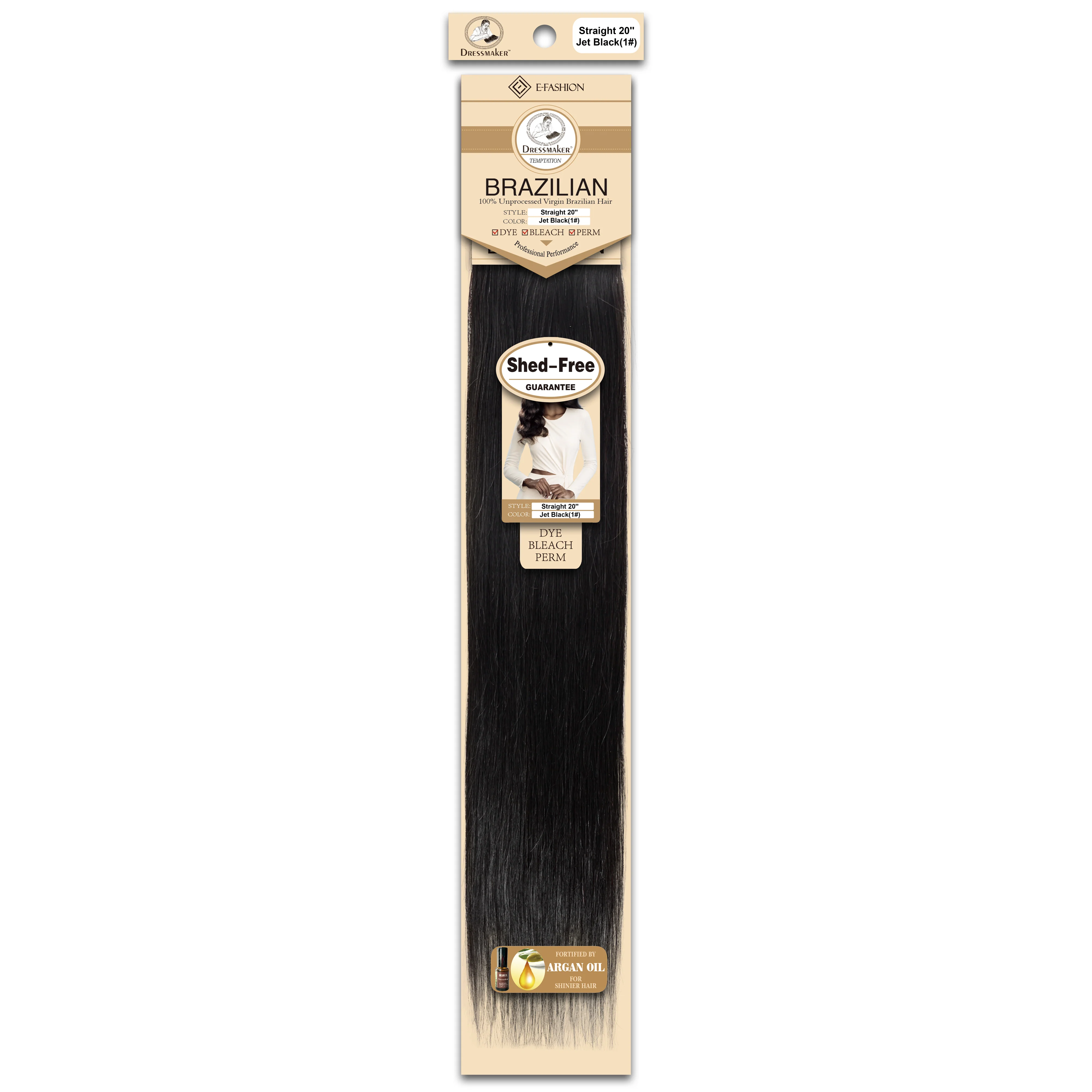 Dressmaker 100% Unprocessed Virgin Brazilian Straight Weave Jet Black - Image 26