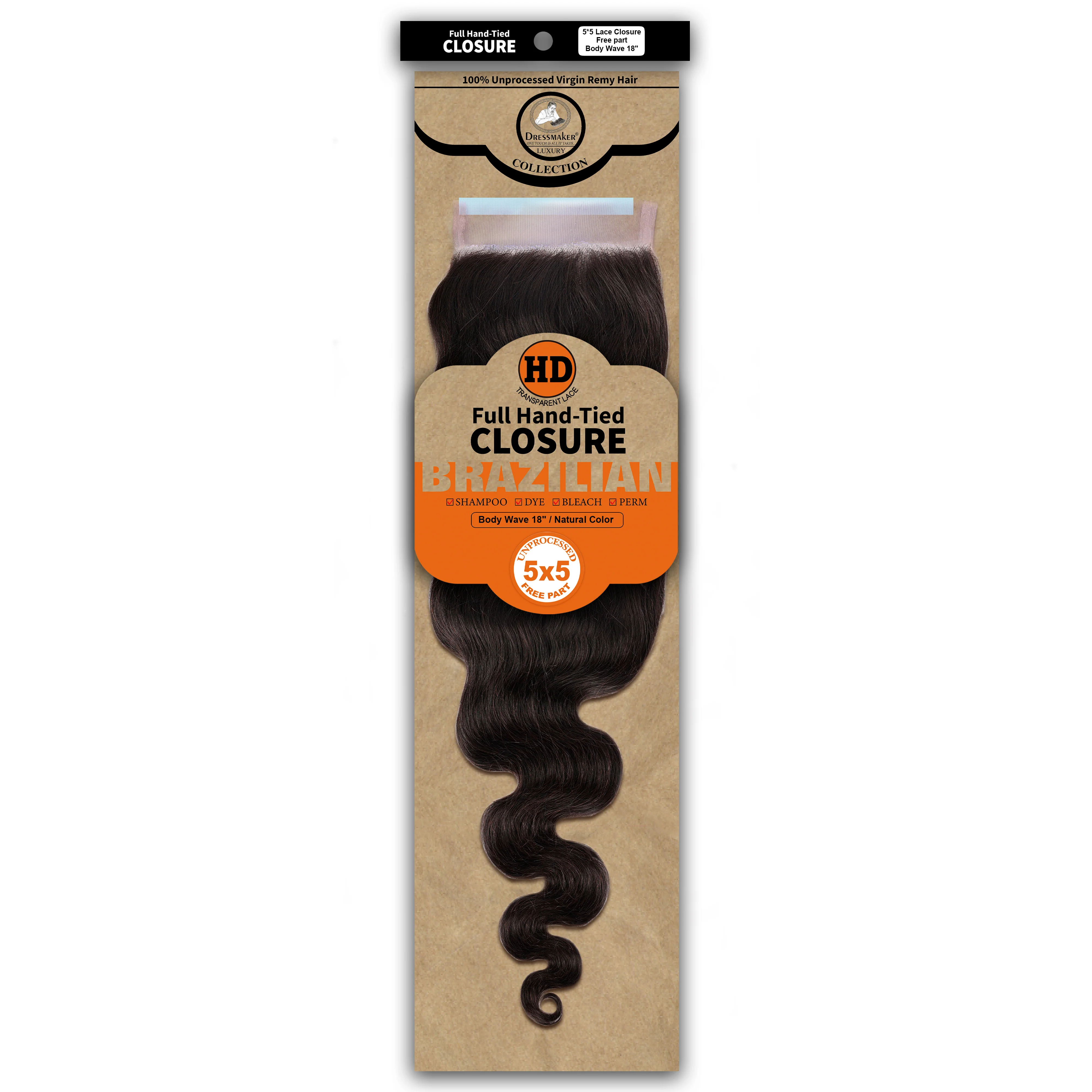 Dressmaker 100% Unprocessed Virgin Remy HD Luxury Lace Closure Body Wave 5X5 Free Part - Image 9