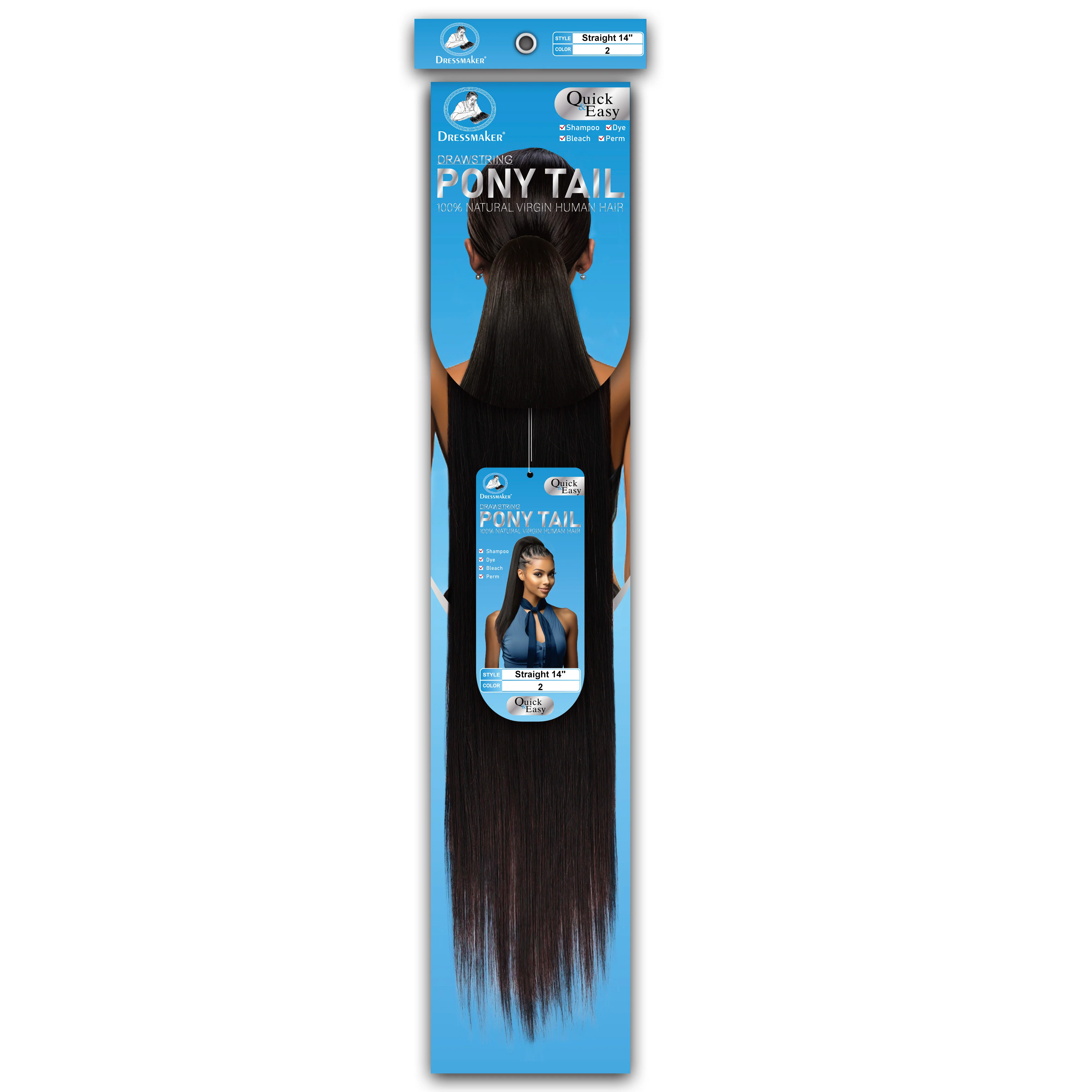 Dressmaker 100% Virgin Human Hair Drawstring Ponytail Straight 14" - Image 10