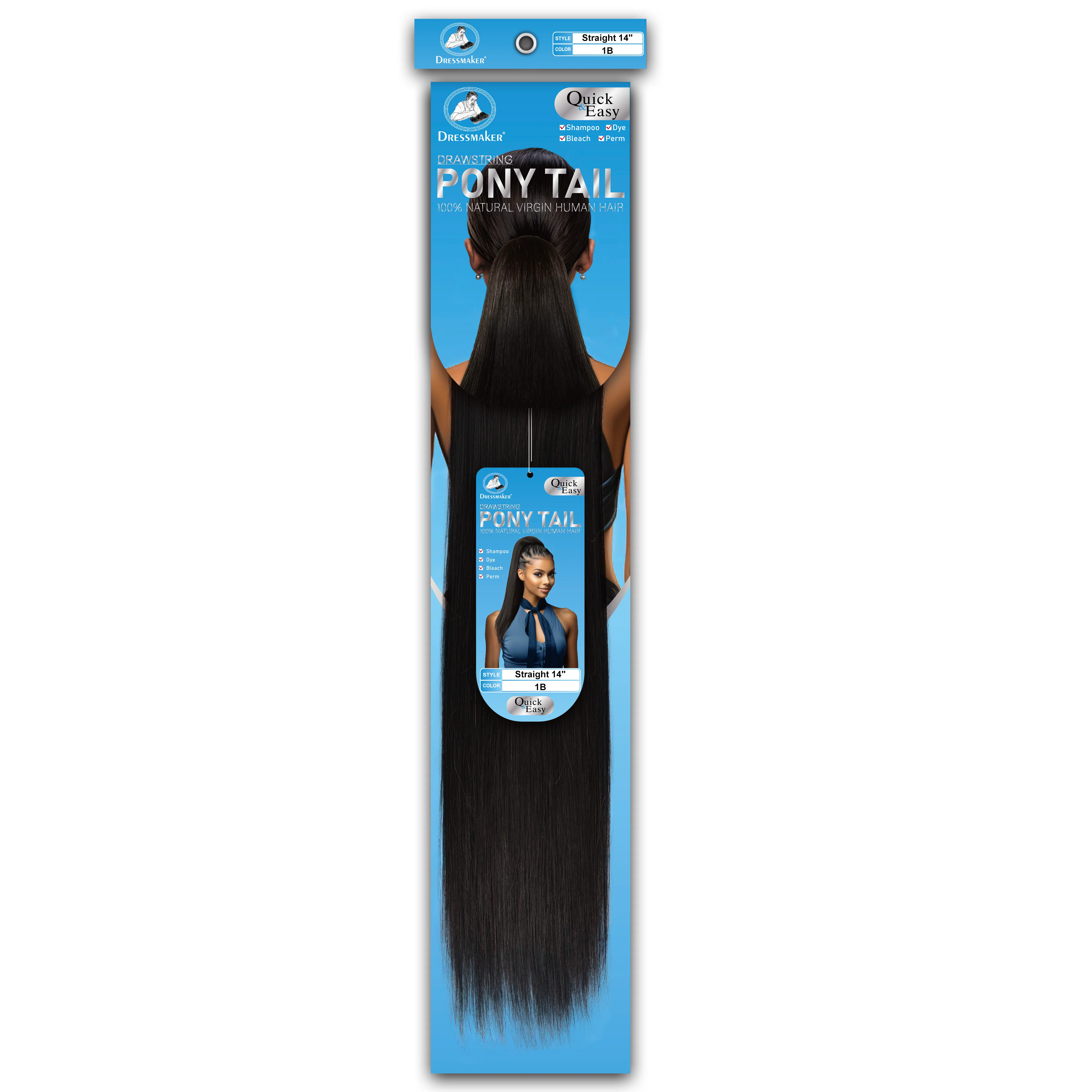 Dressmaker 100% Virgin Human Hair Drawstring Ponytail Straight 14" - Image 6