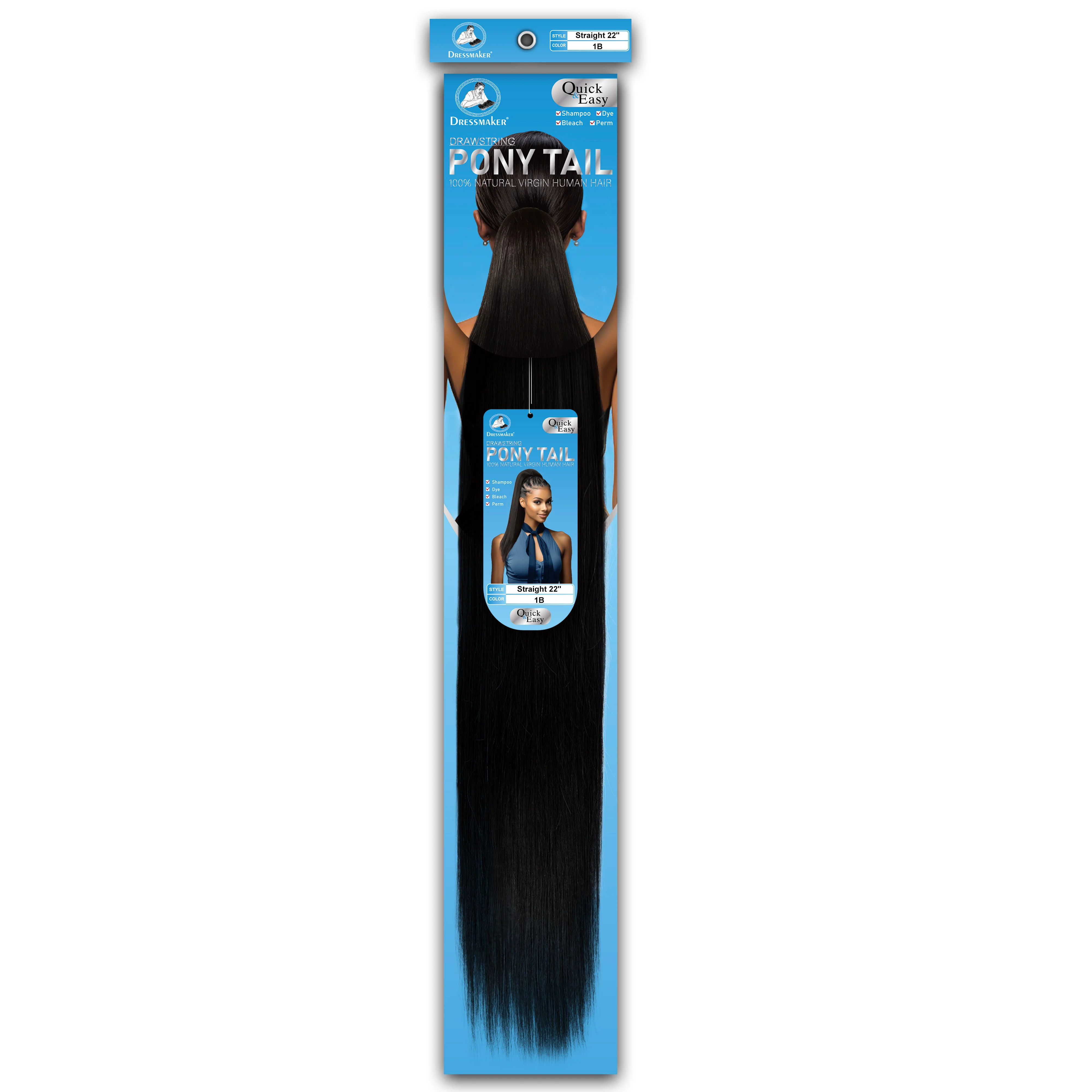 Dressmaker 100% Virgin Human Hair Drawstring Ponytail Straight 22" - Image 6