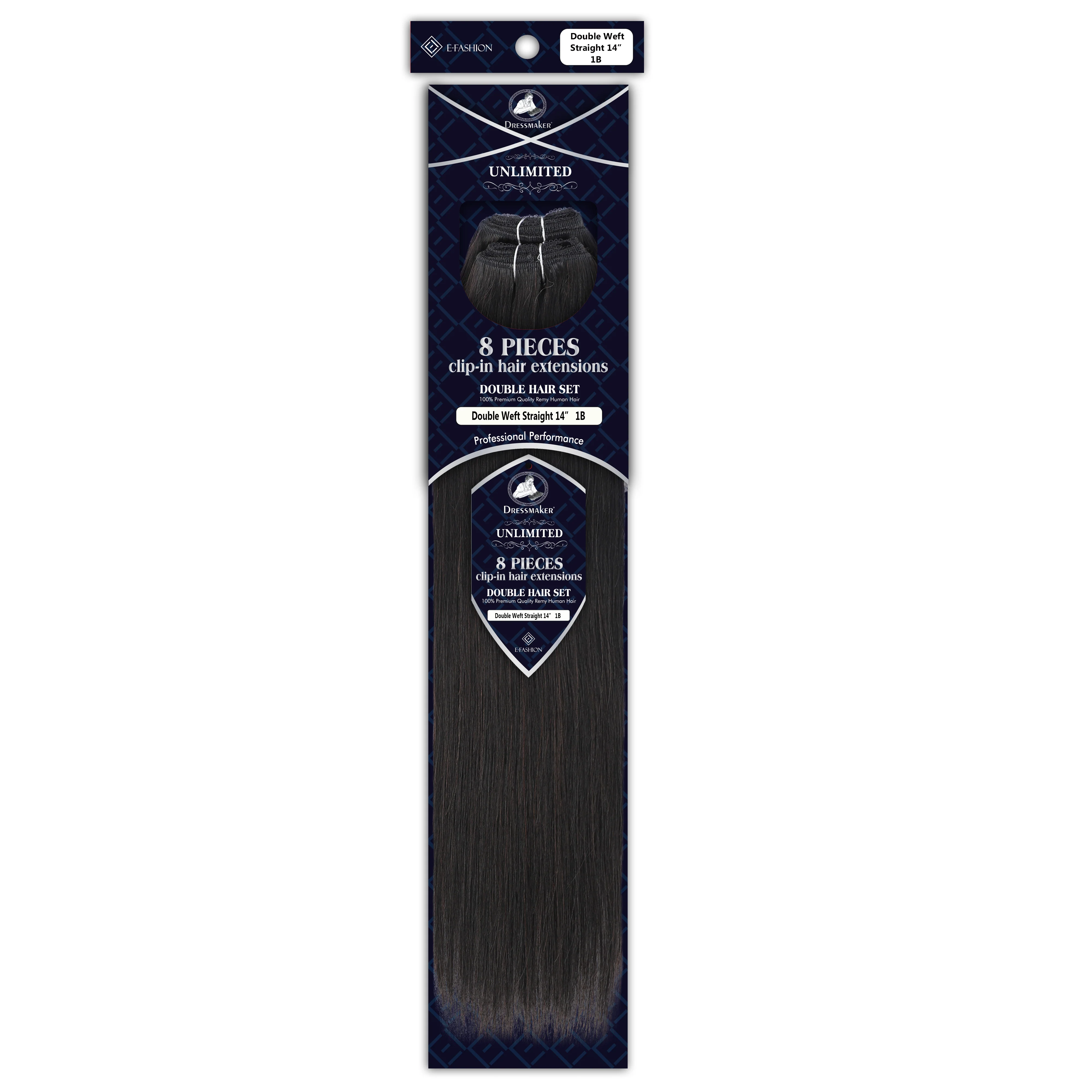 Dressmaker 8-Piece 14" Clip-In Hair Extensions Double Weft Straight - Image 31