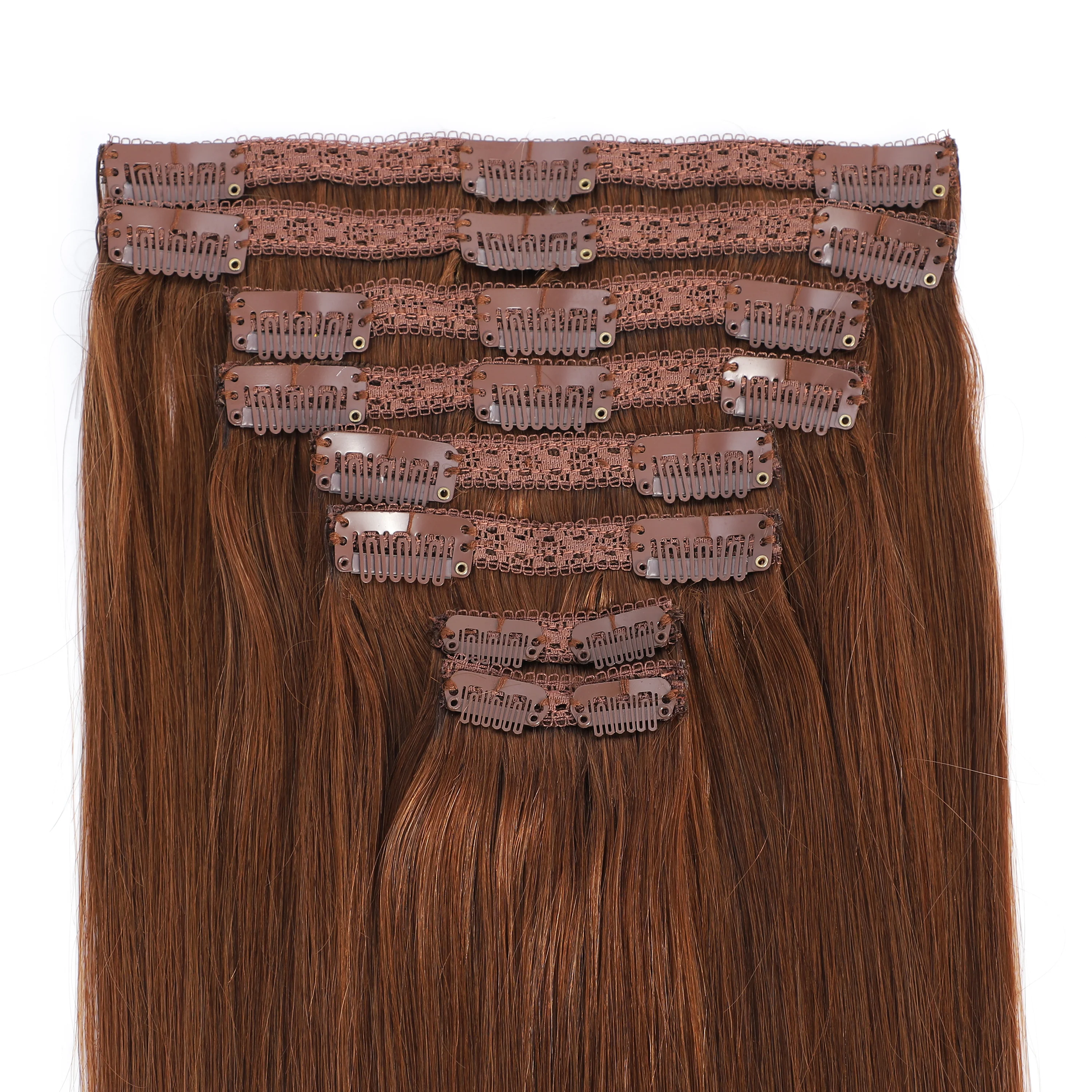 Dressmaker 8-Piece 14" Clip-In Hair Extensions Double Weft Straight - Image 48