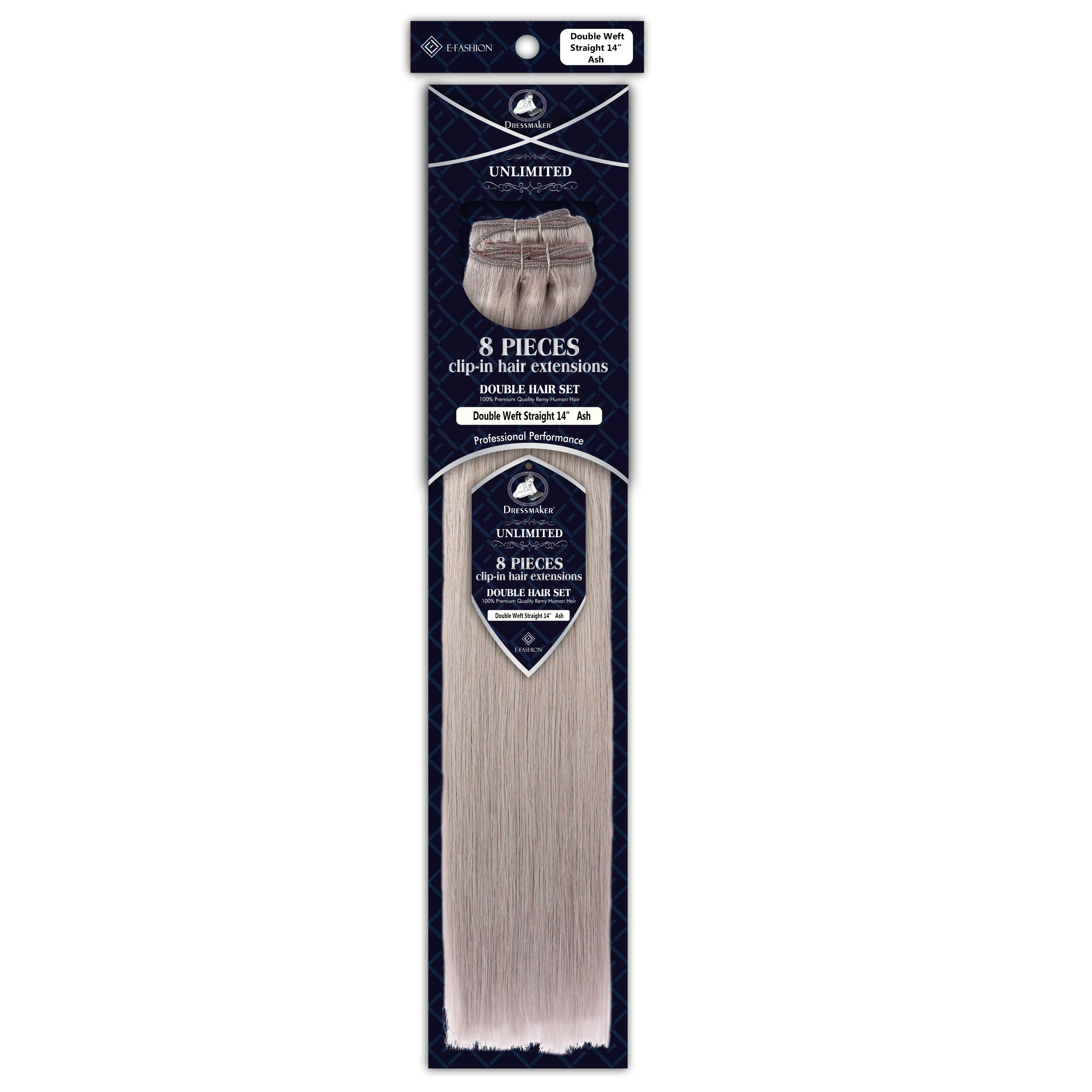 Dressmaker 8-Piece 14" Clip-In Hair Extensions Double Weft Straight - Image 6
